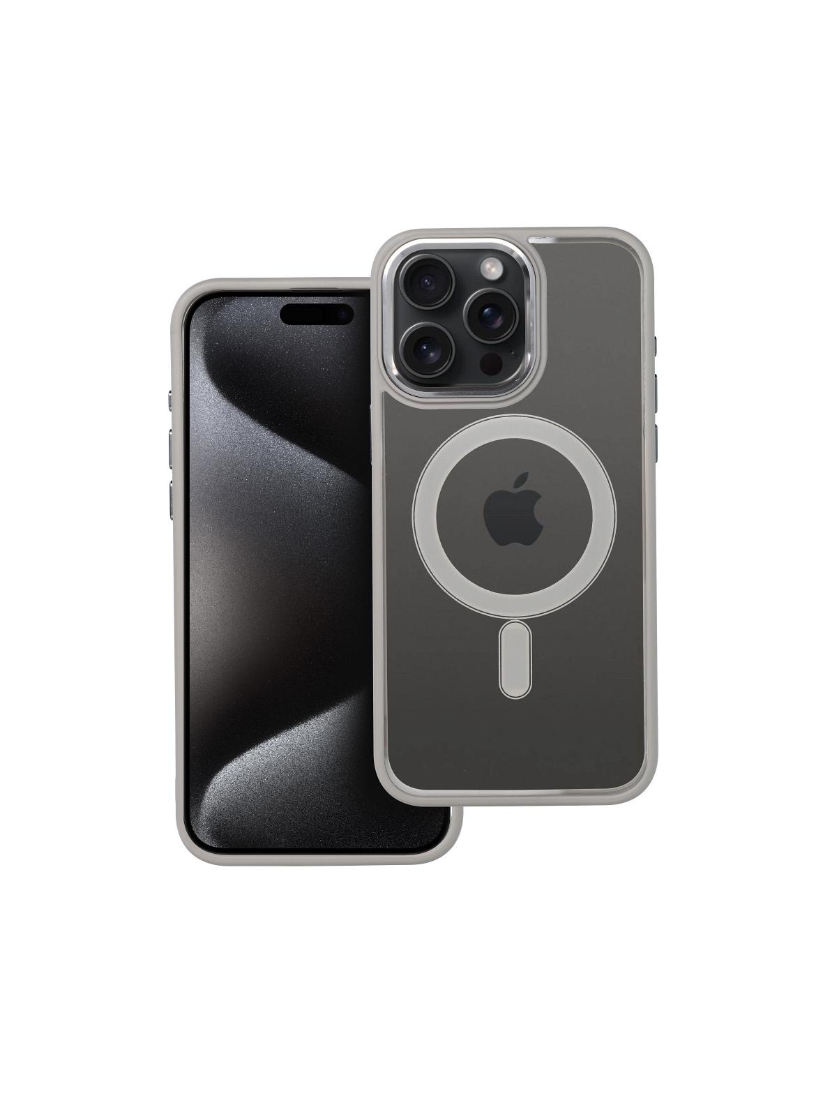 Futerał COLOR EDGE MAG COVER kompatybilny z MagSafe do IPHONE 15 Pro Max tytanowy szary