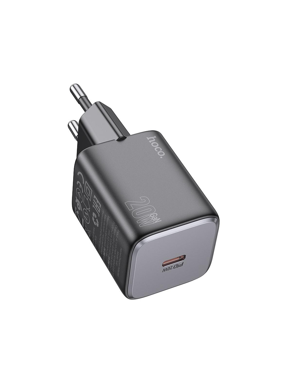 Ładowarka sieciowa do telefonu Hoco USB C QC PD 20W N40 czarna