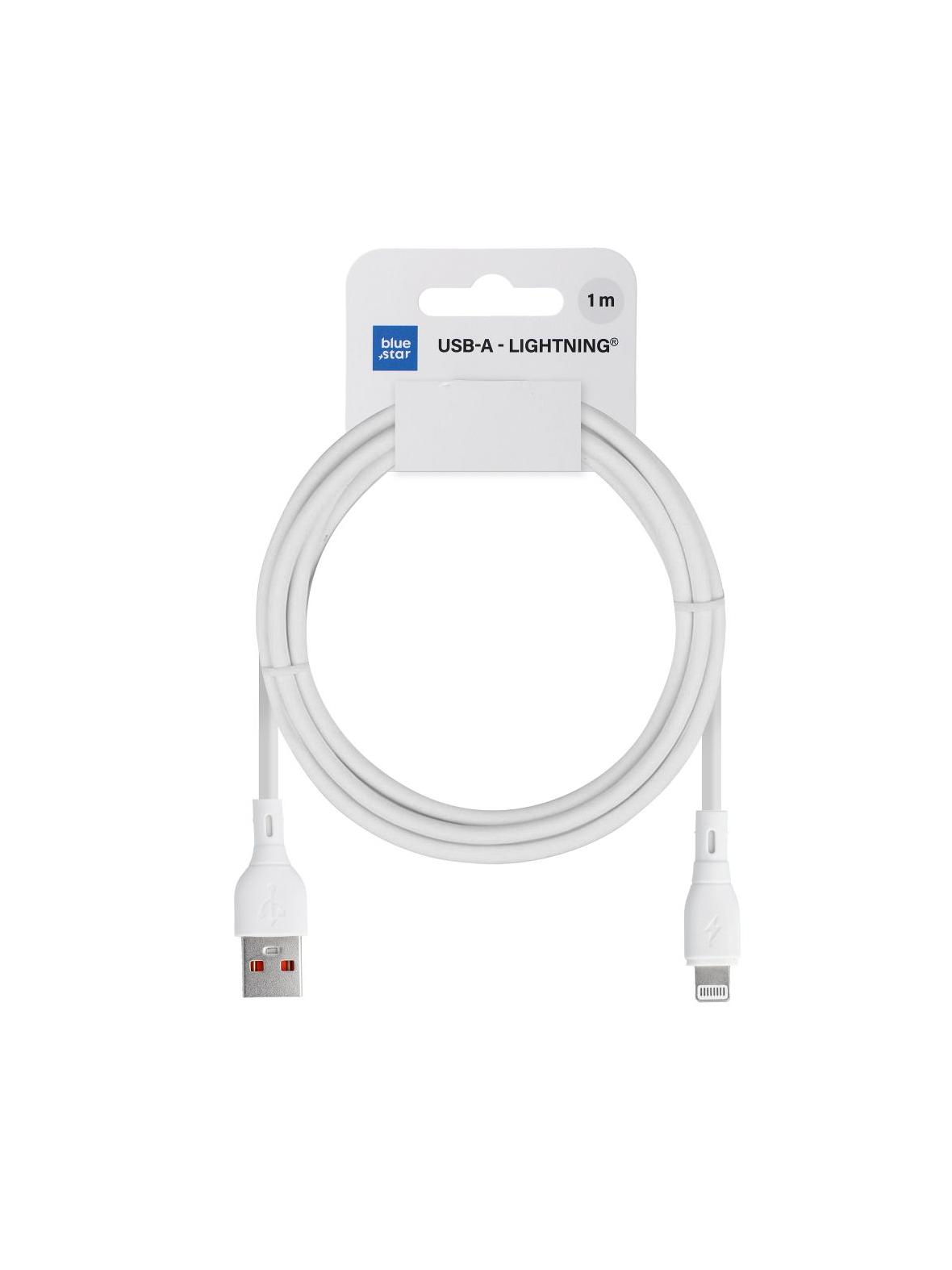 Kabel USB A do Lightning Blue Star 2,4A ECO 1 m  PJ68-24-2.4 biały