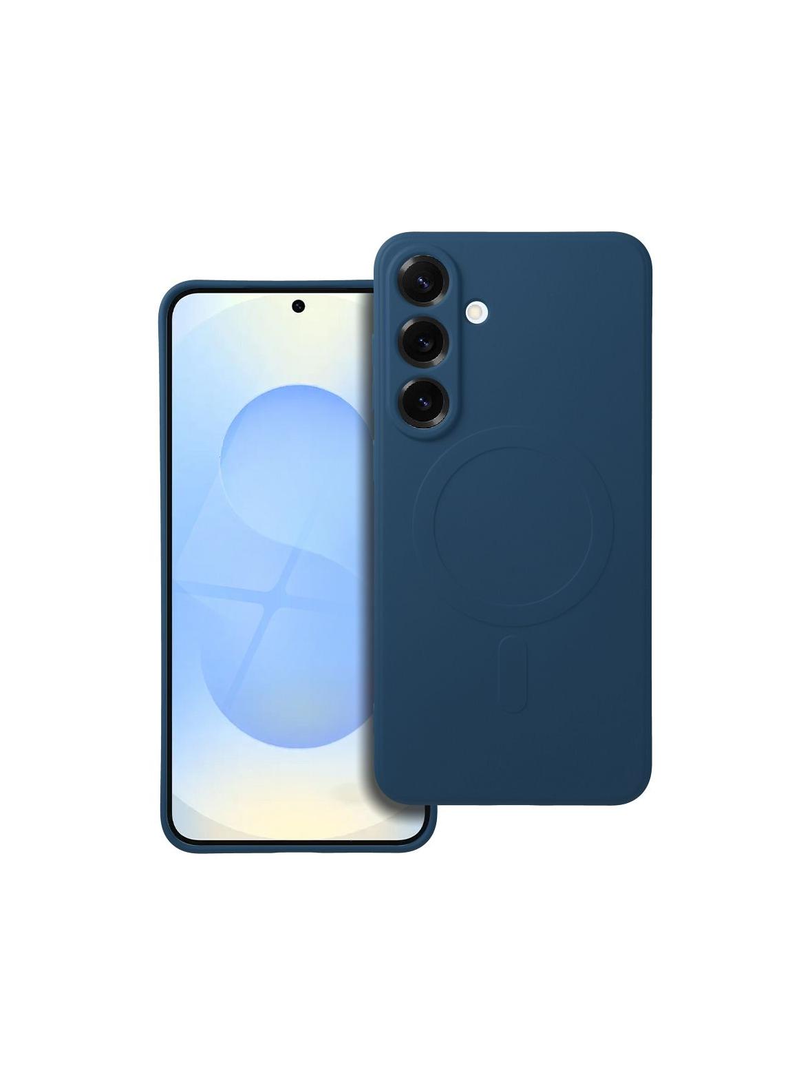 Futerał SILICONE MAG COVER kompatybilny z MagSafe do SAMSUNG S25 Plus niebieski