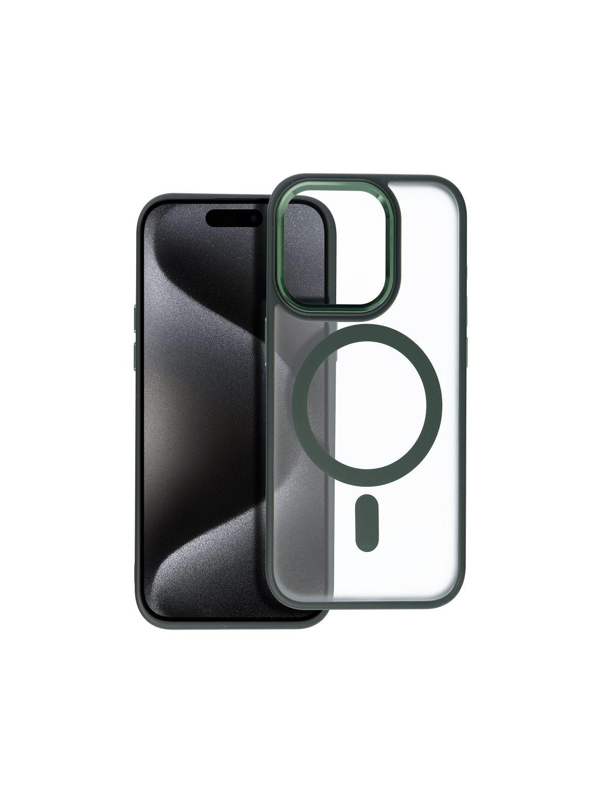 Futerał MATTE MAG COVER kompatybilny z MagSafe do IPHONE 15 Pro zielony