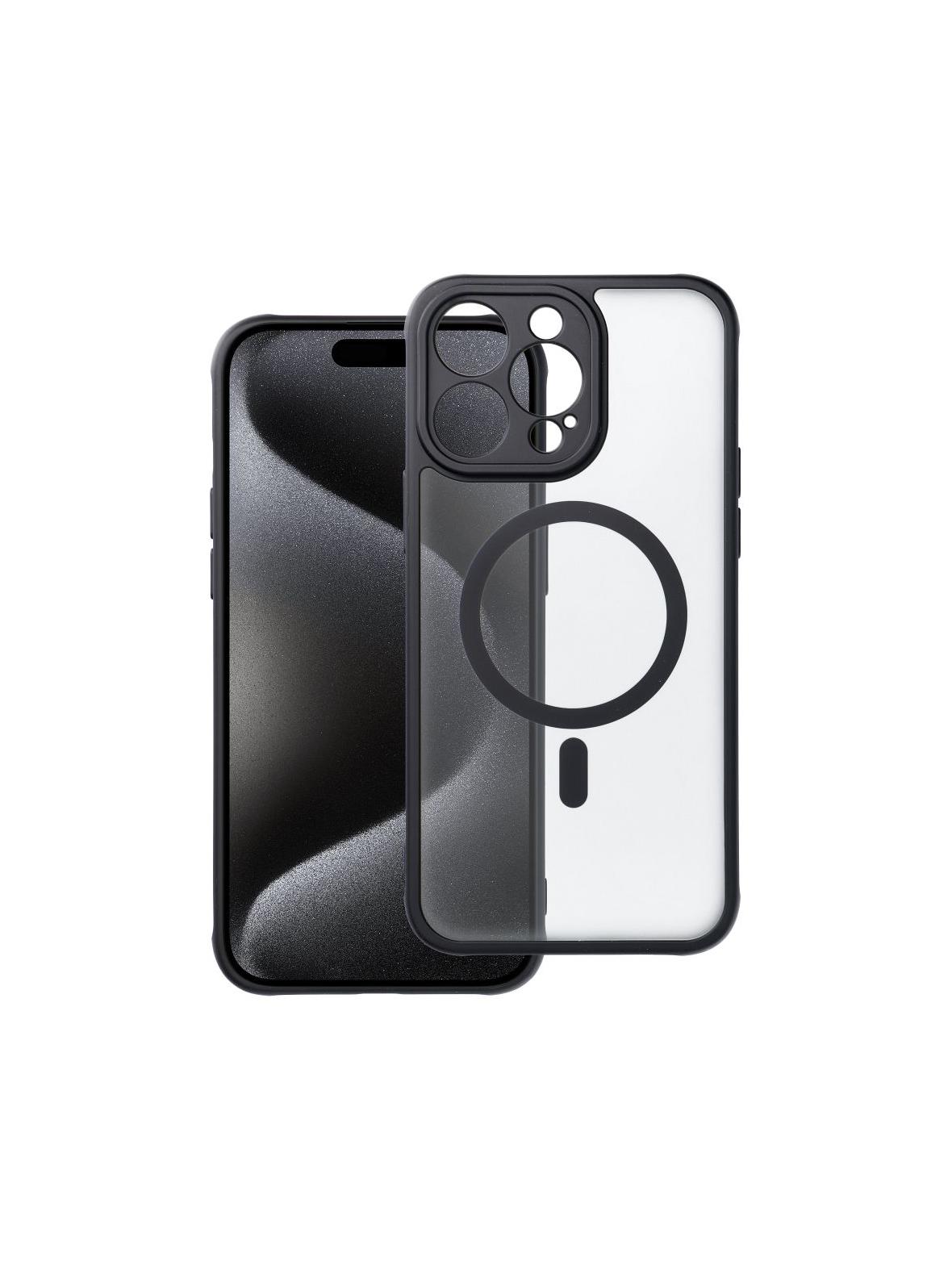 Futerał FULL MATTE MAG COVER kompatybilny z MagSafe do IPHONE 15 Pro Max czarny