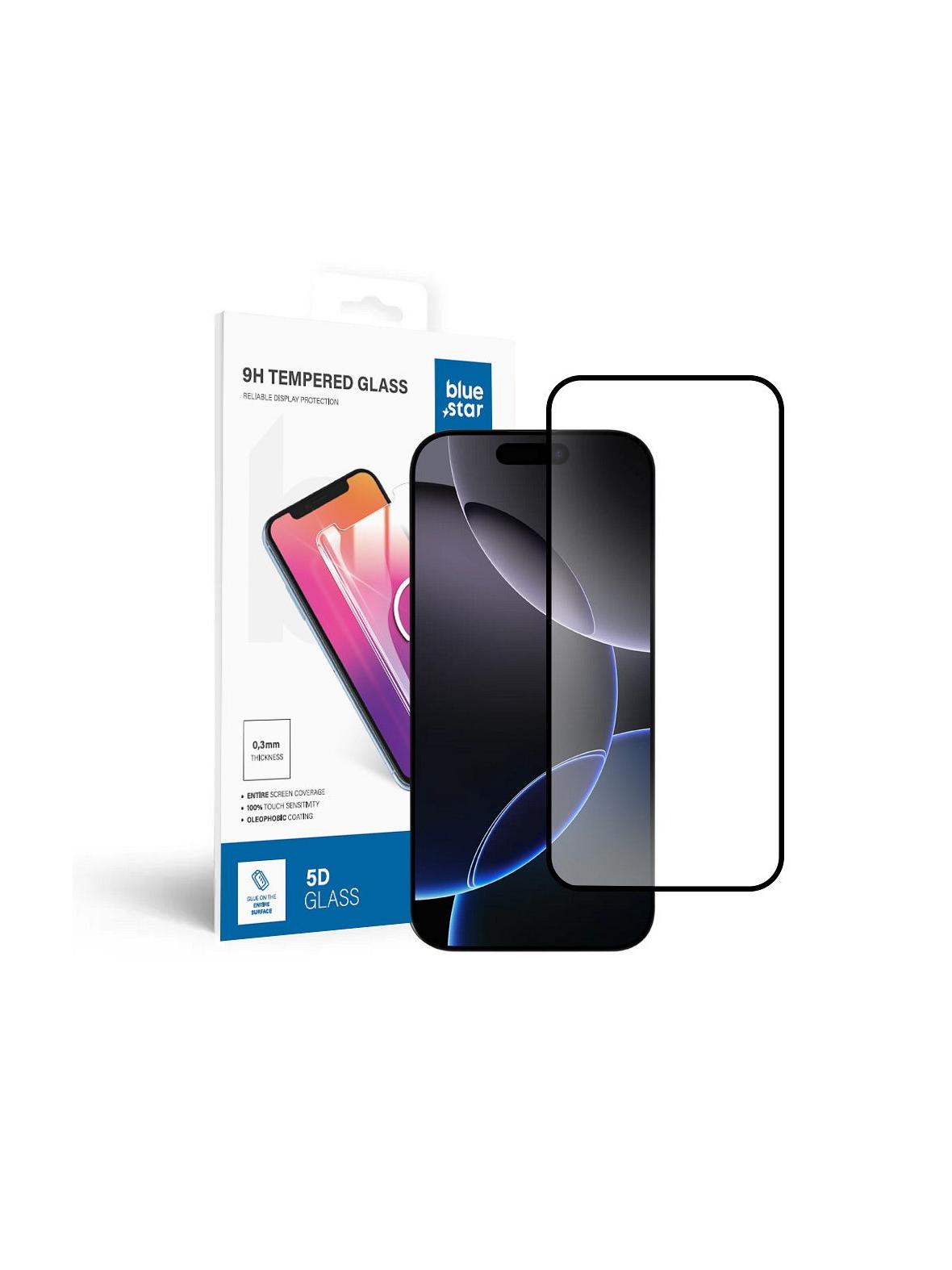 Szkło hartowane do iPhone 16 PRO (full glue) Blue Star 5D czarne