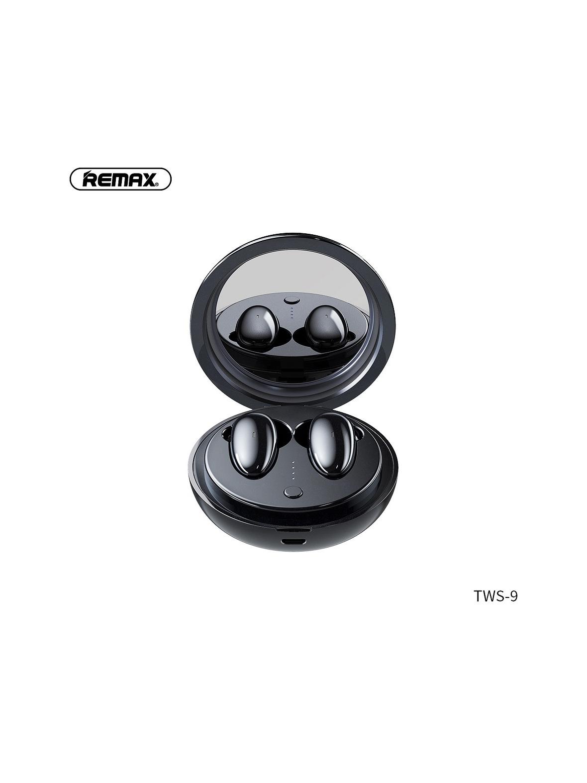 REMAX słuchawki bezprzewodowe bluetooth TWS-9 ze stacją dokującą i lusterkiem czarne