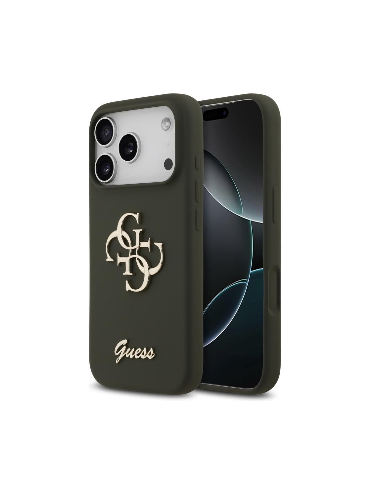 GUESS futerał do IPHONE 17 Pro GUHCP17LSC4GSMA (Silicone W/ Big 4G Script) khaki