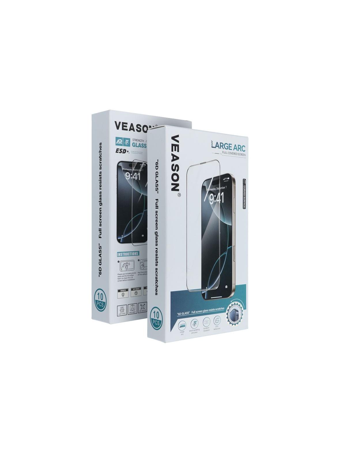 Szkło Hartowane 6D Pro Veason Glass (SET 10in1) - do Iphone 13 czarny