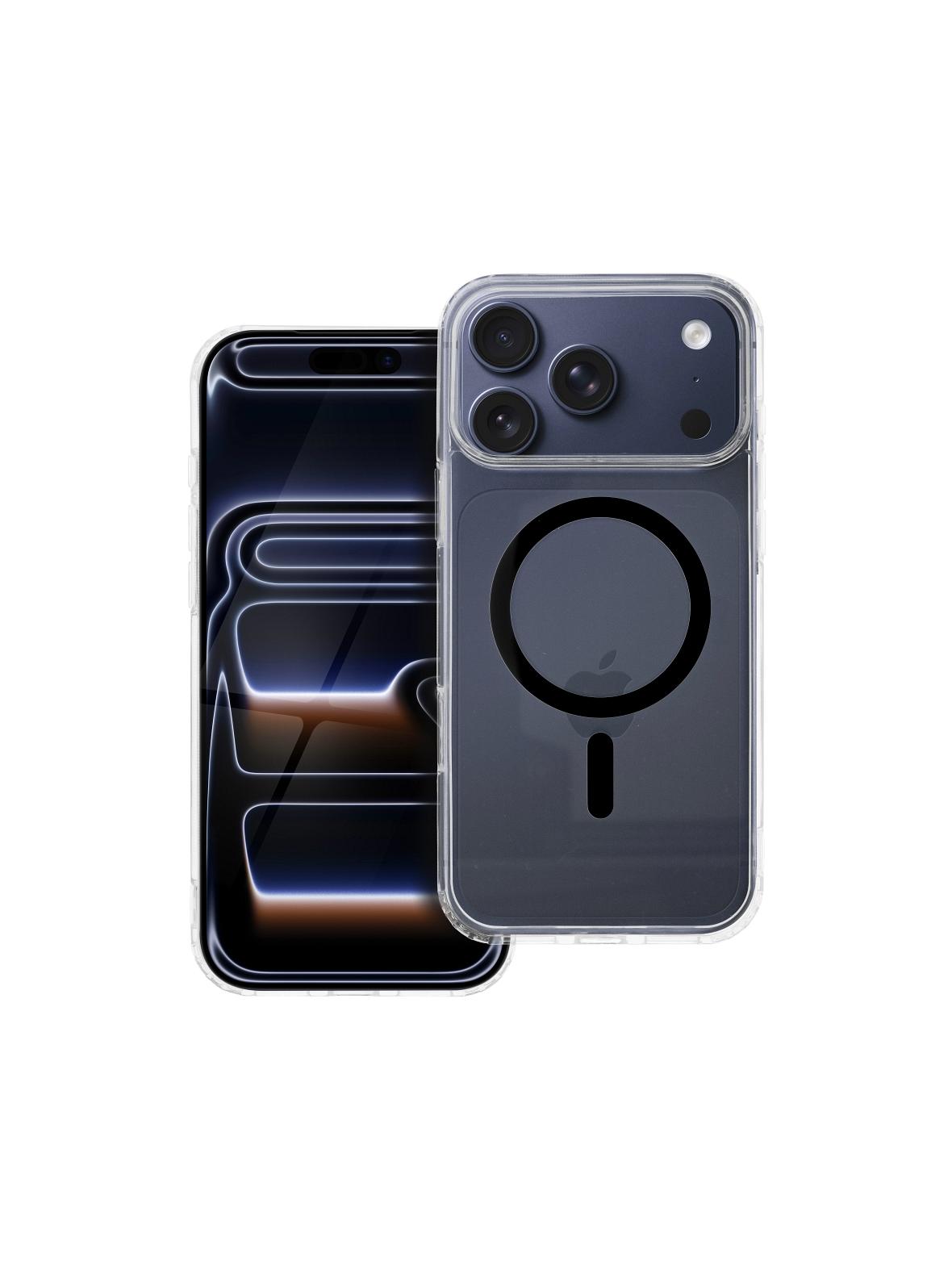 Drop Glue Colorful Ring Mag Cover kompatybilny z MagSafe pasuje do IPHONE 17 Pro Max (full ring) czarny