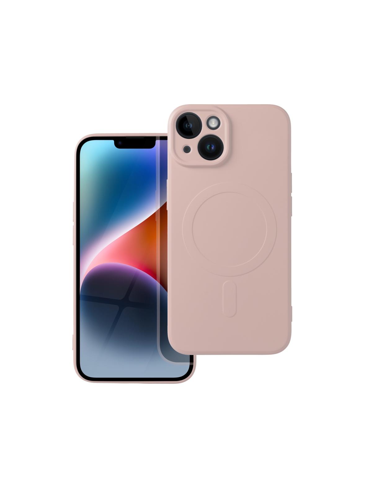 Futerał SILICONE MAG COVER kompatybilny z MagSafe do IPHONE 14 różowy