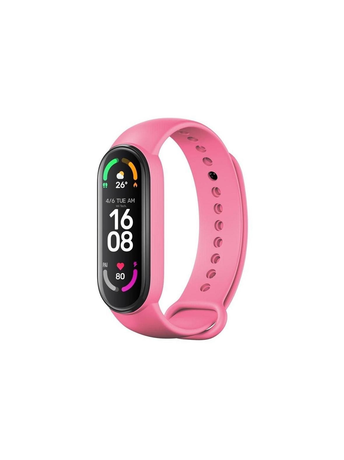 Pasek silikonowy do XIAOMI Mi Band 5 / 6 / 7 różowy (06)