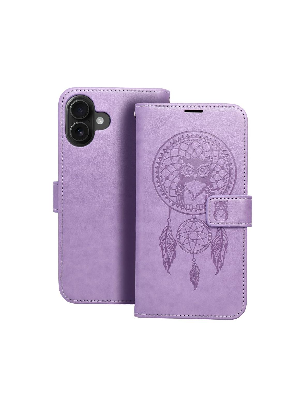 Kabura MEZZO Book do IPHONE 16 Plus łapacz snów fioletowy