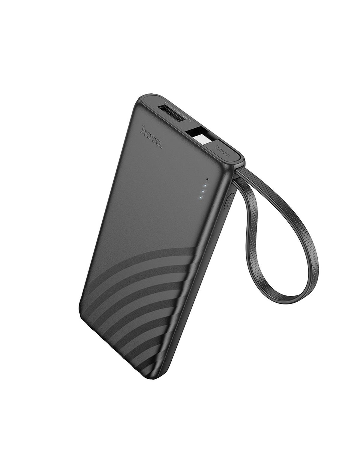 Powerbank Hoco 5000 mAh 2A z wbudowanym kablem USB C J129  czarny