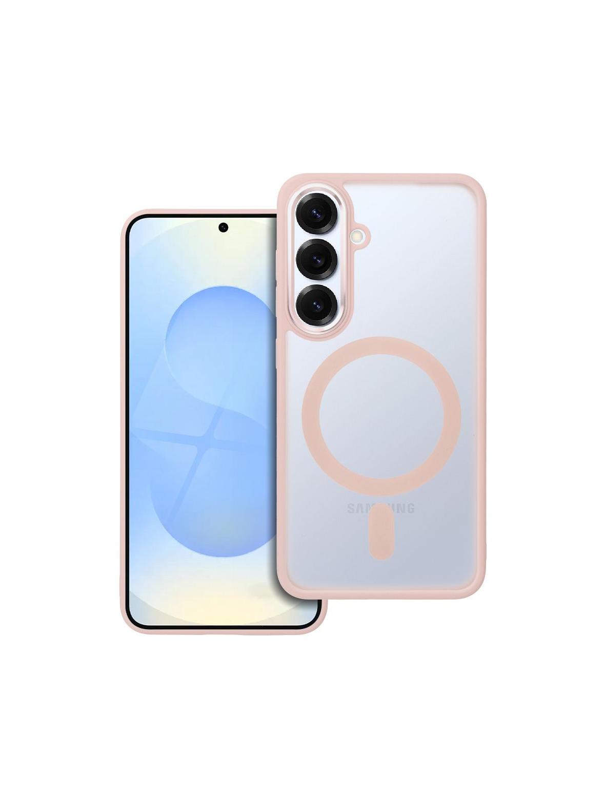 Futerał MATTE MAG COVER kompatybilny z MagSafe do SAMSUNG S25 różowy