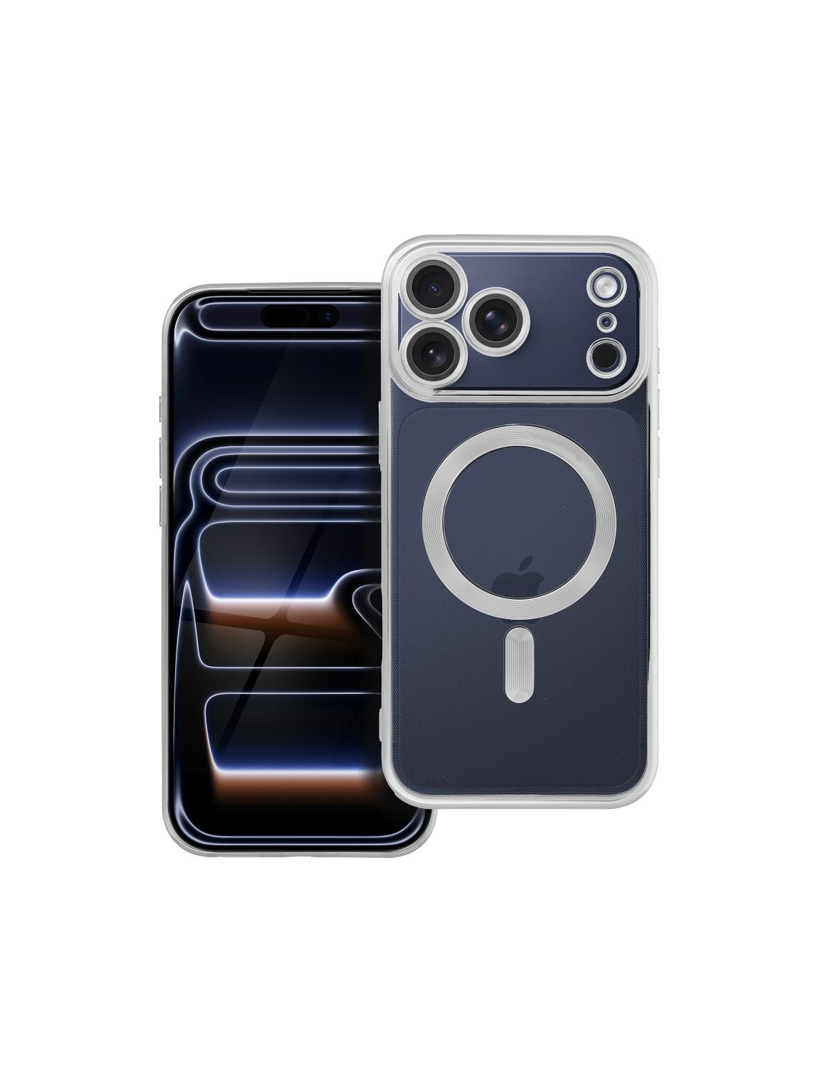 Futerał ELECTRO MAG COVER kompatybilny z MagSafe do IPHONE 17 Pro Max (full ring) srebrny