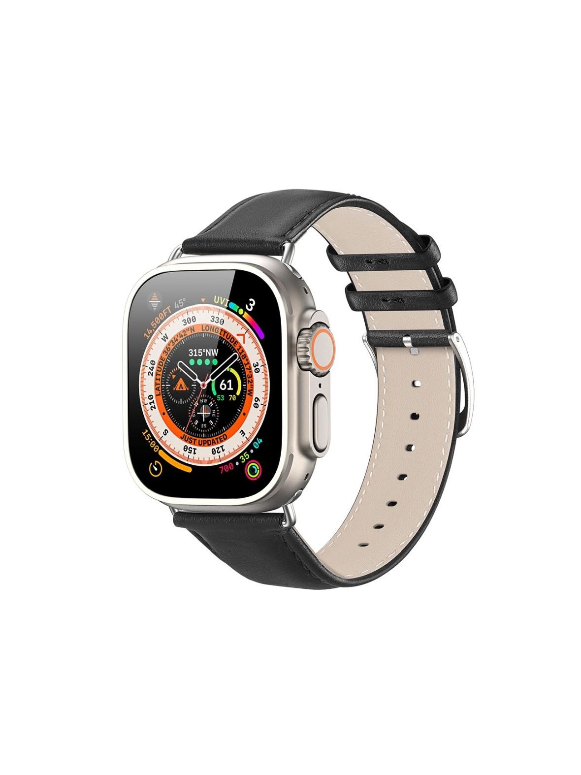 DUX DUCIS pasek YS skórzany do Apple Watch 38 / 40 / 41 mm czarny