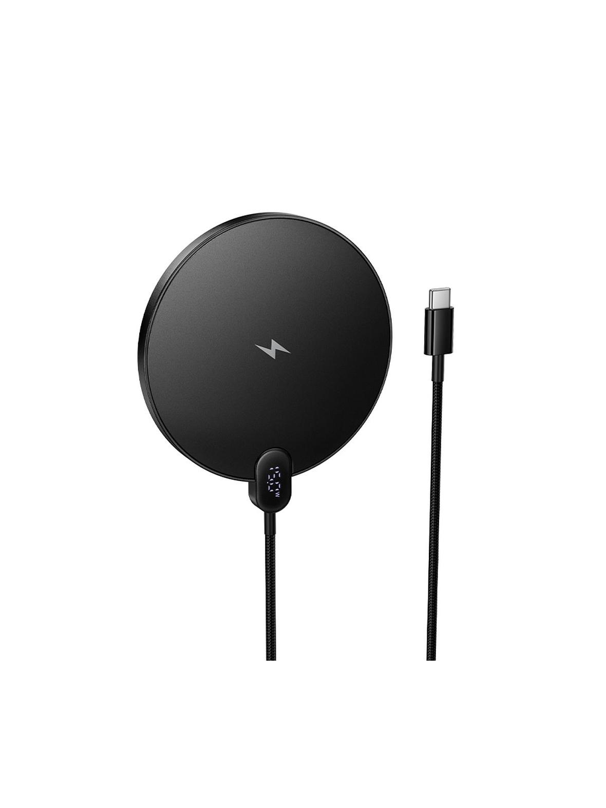 Ładowarka indukcyjna Hoco 15W z kablem USB C i wyświetlaczem CW62 czarna