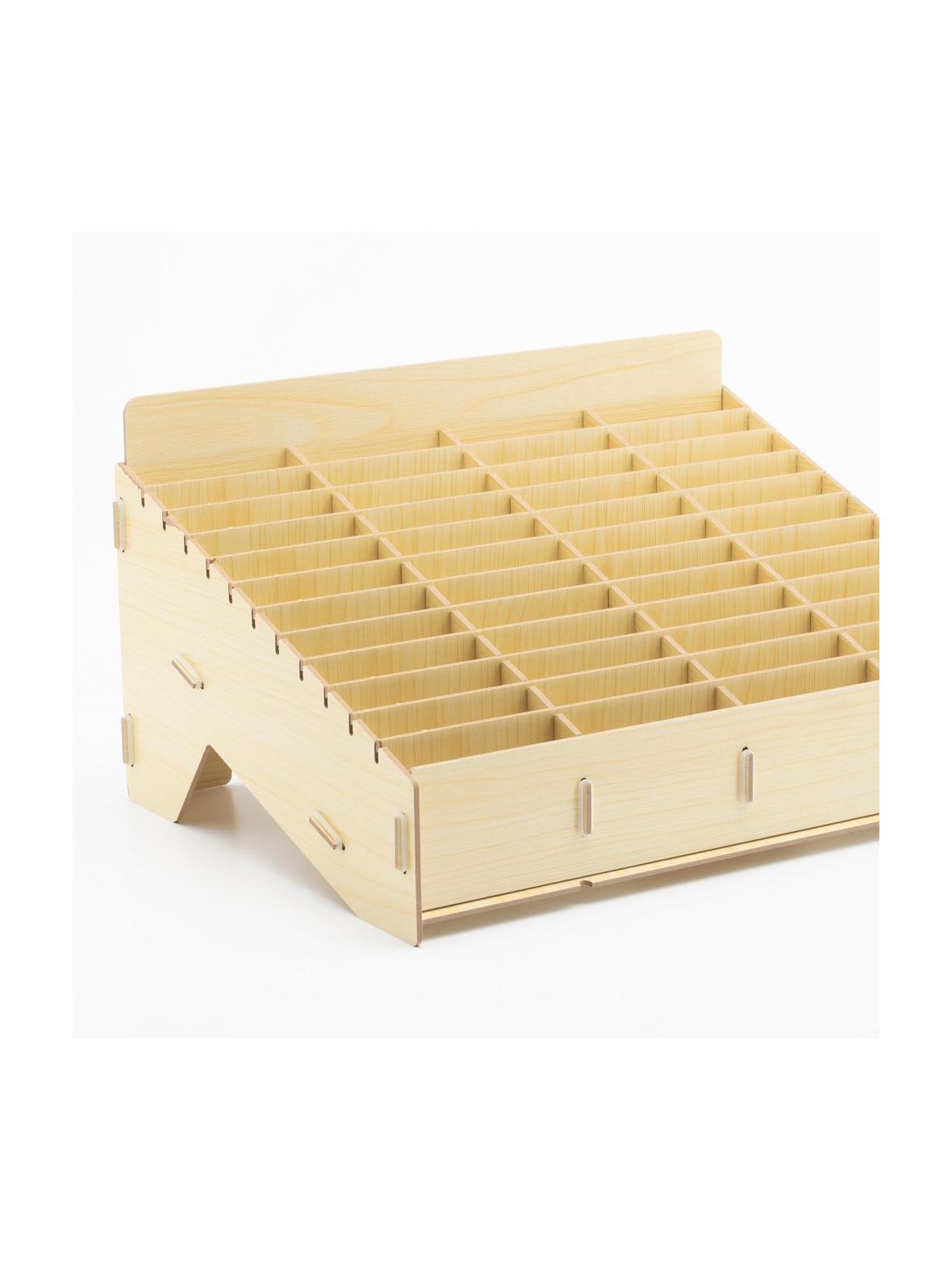 Drewniany organizer / skrzynka na telefony 48 miejsc