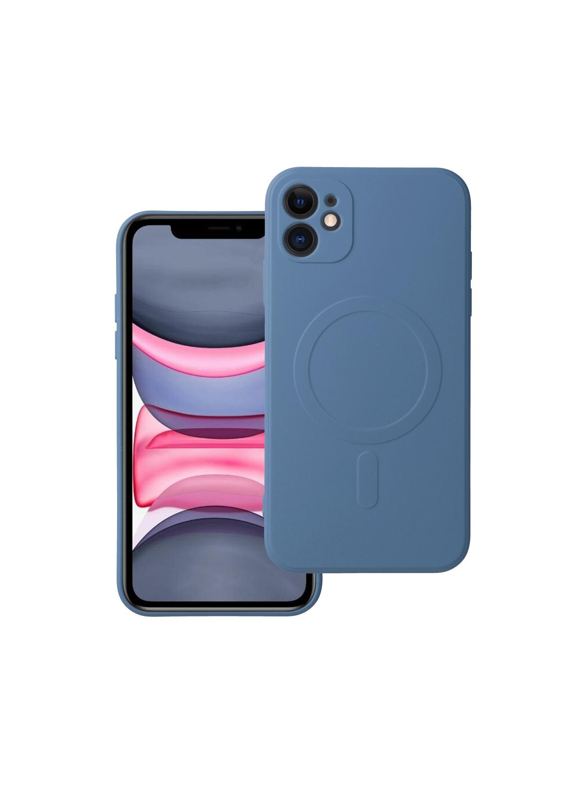 Futerał SILICONE MAG COVER kompatybilny z MagSafe do IPHONE 11 niebieski