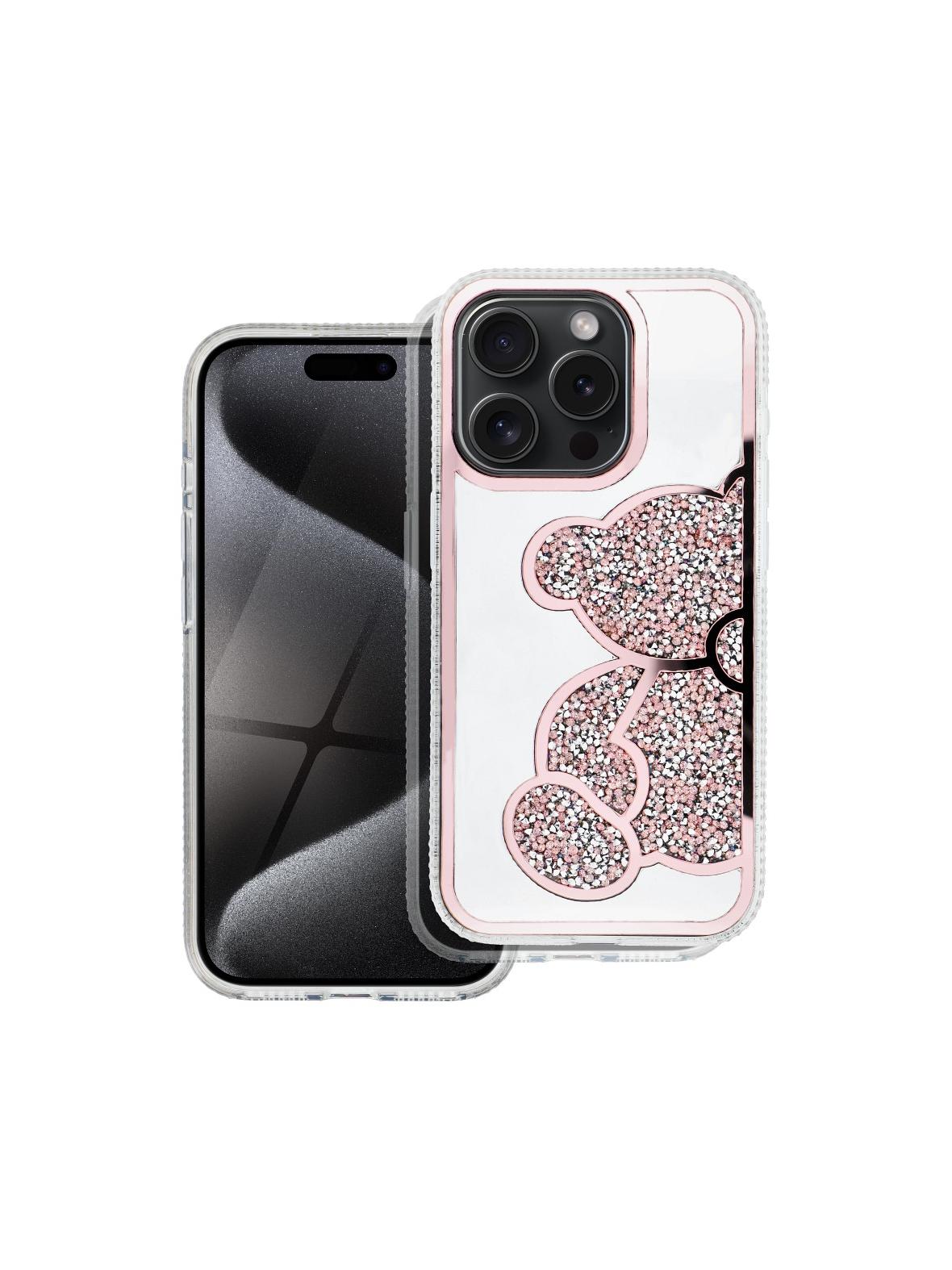 Futerał TEDDY BEAR do IPHONE 16 Pro różowy