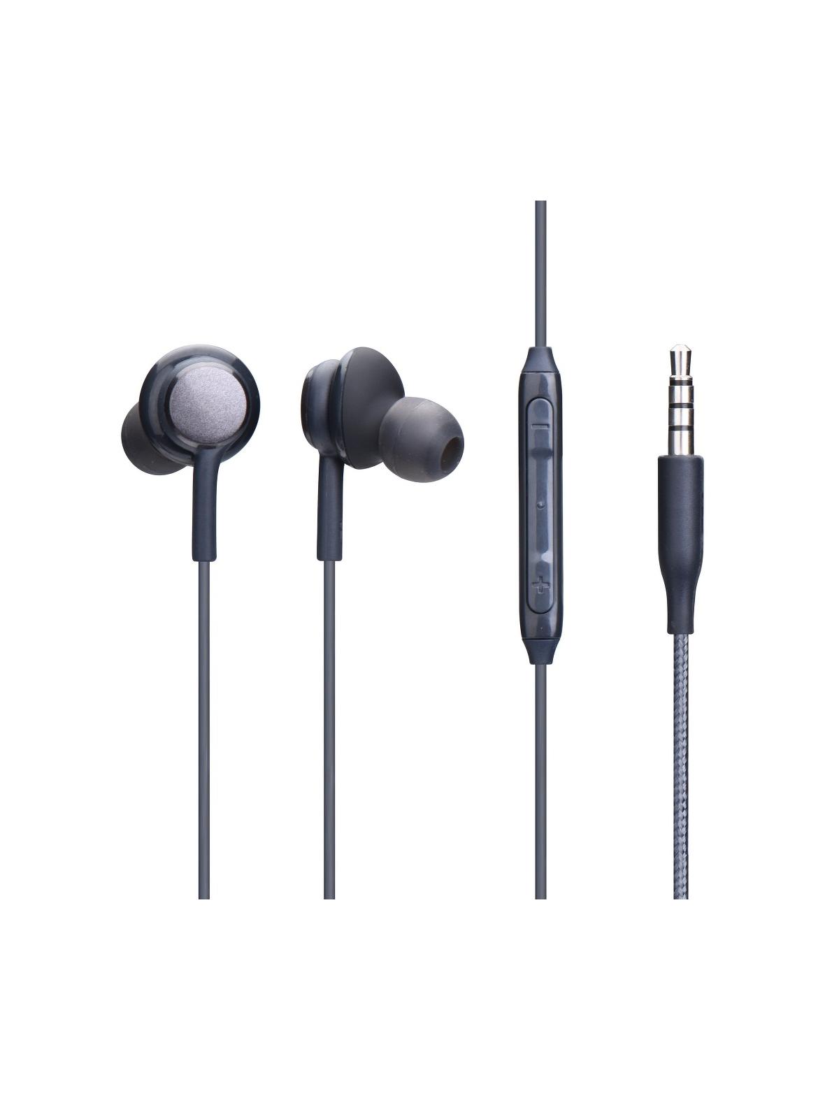 Słuchawki przewodowe Jack 3,5 mm z mikrofonem PERFECT czarne