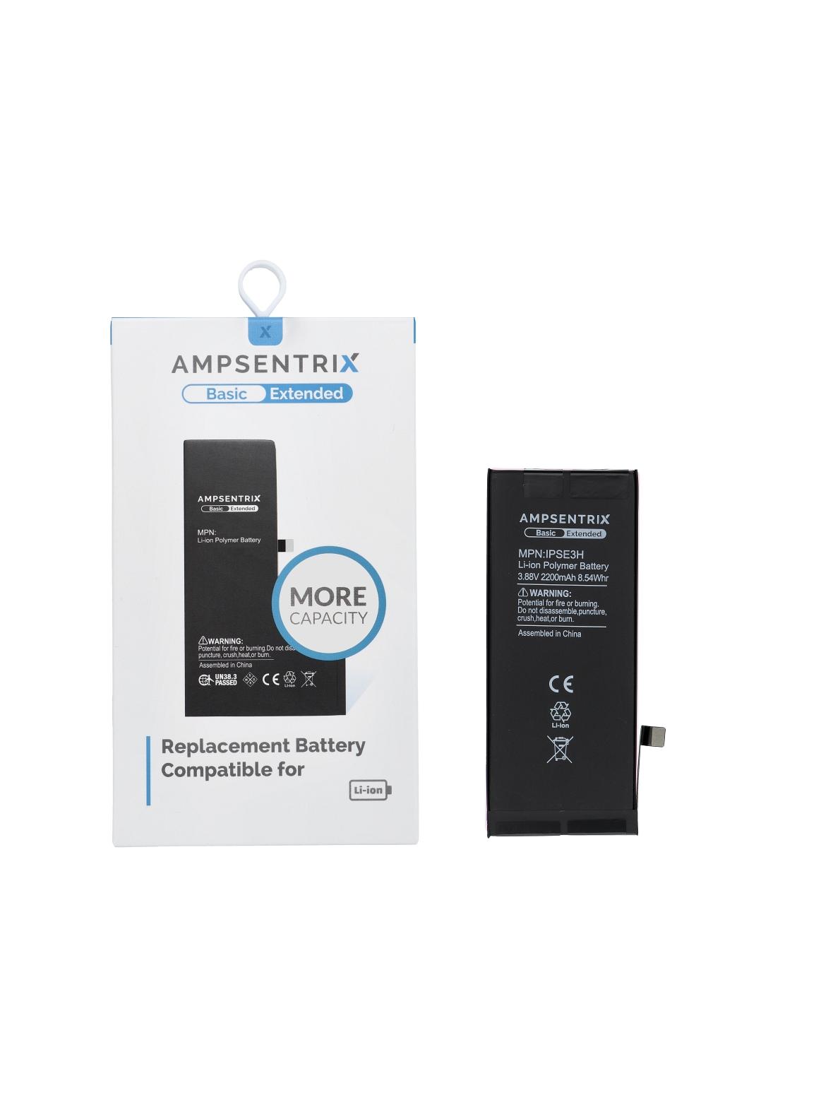 AmpSentrix Basic bateria do iPhone SE 2022 (zwiększona pojemność 2200 mAh)