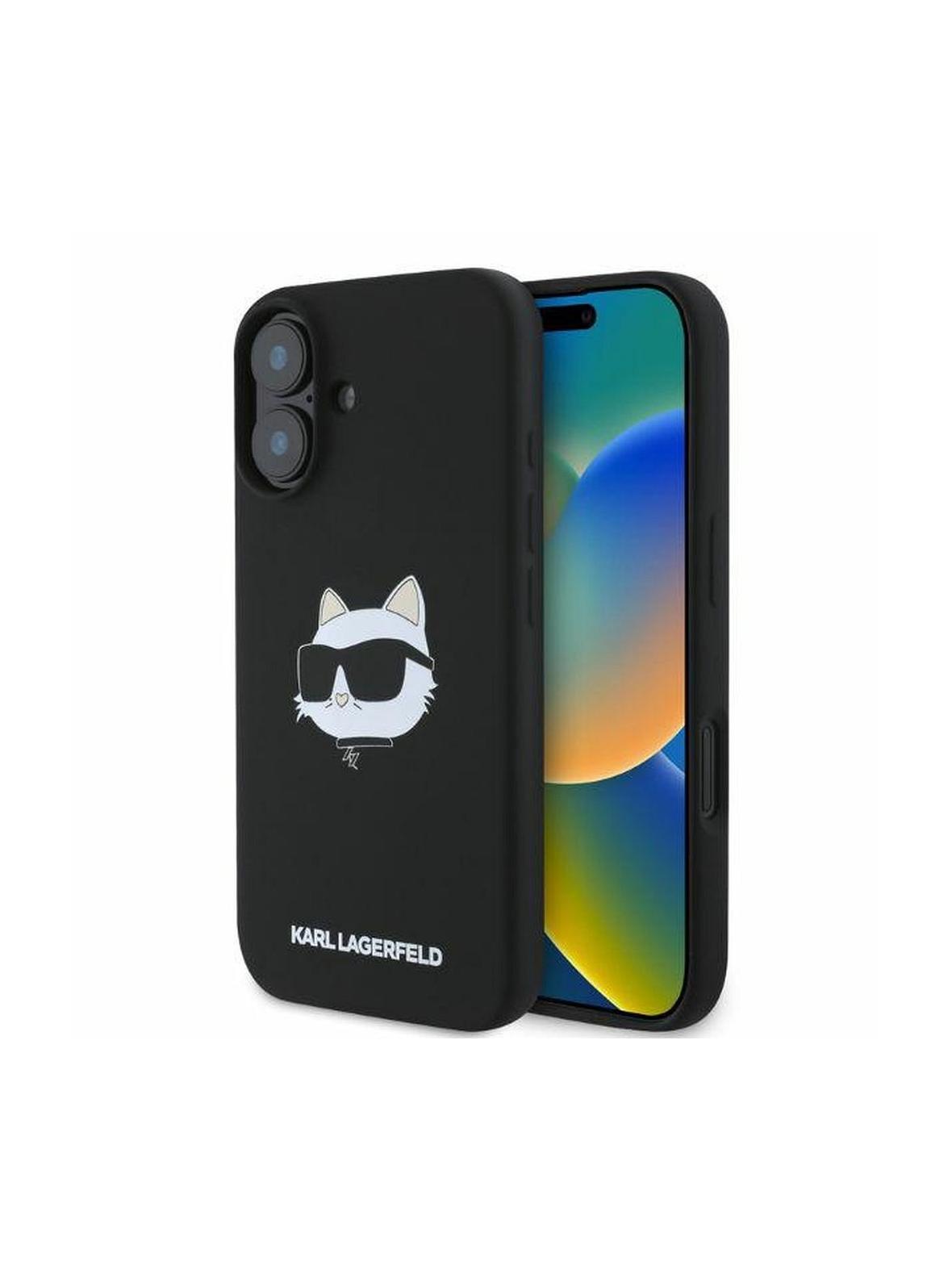 KARL LAGERFELD futerał do IPHONE 16 kompatybilny z MagSafe KLHMP16SSCHPPLK (Sil Choupette Head Print) czarny