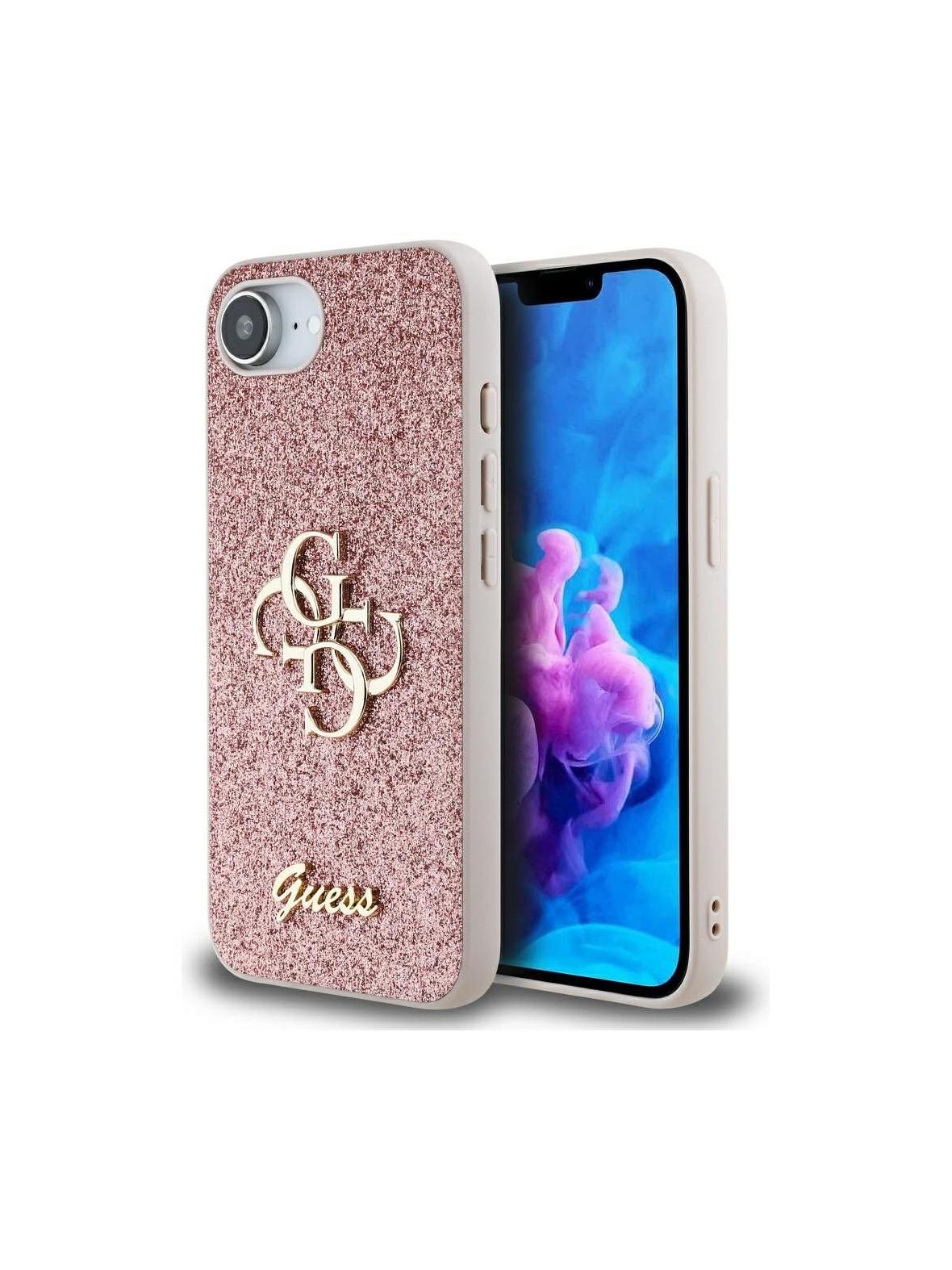 GUESS futerał do IPHONE 16e (SE 4 2025) GUHCPSE4HG4SGP (Fixed Glitter Big 4G) różowy