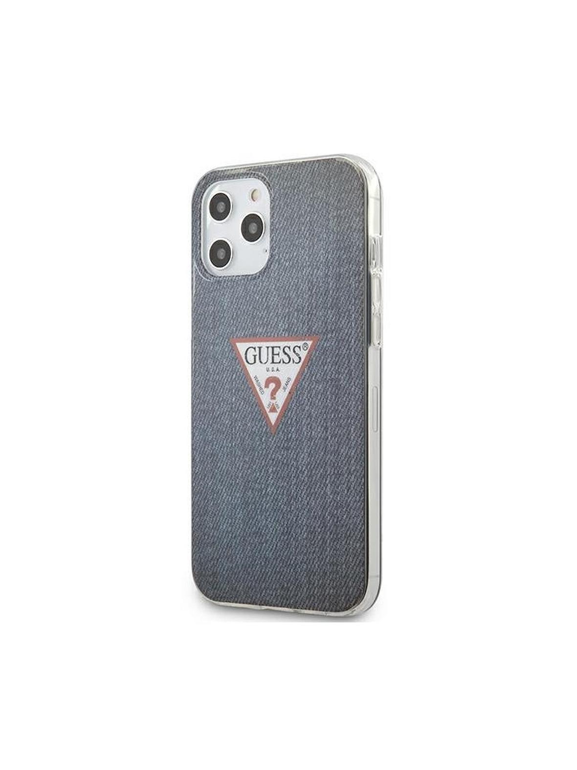 GUESS futerał do IPHONE 12 Pro Max GUHCP12LPCUJULDB (Kolekcja Jeans) granatowy