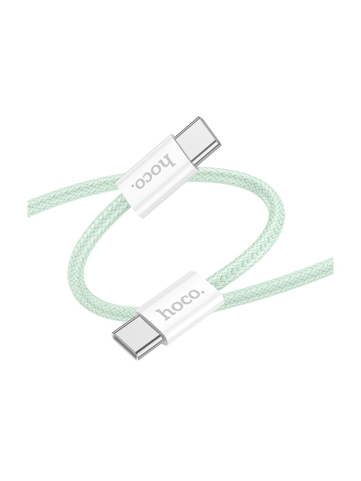 Kabel USB C do USB C Hoco QC3.0 PD 3A 60W 1 m X104 zielony