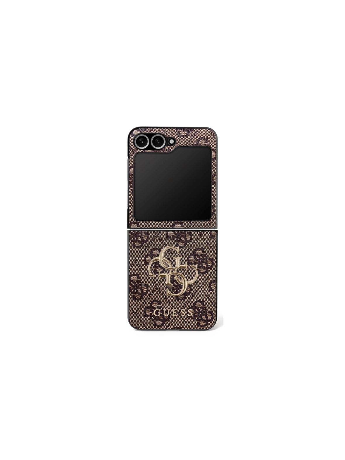 GUESS futerał do SAMSUNG Z Flip7 GUHCZF74GMGBR (PU Leather 4G Metal Logo) brązowy