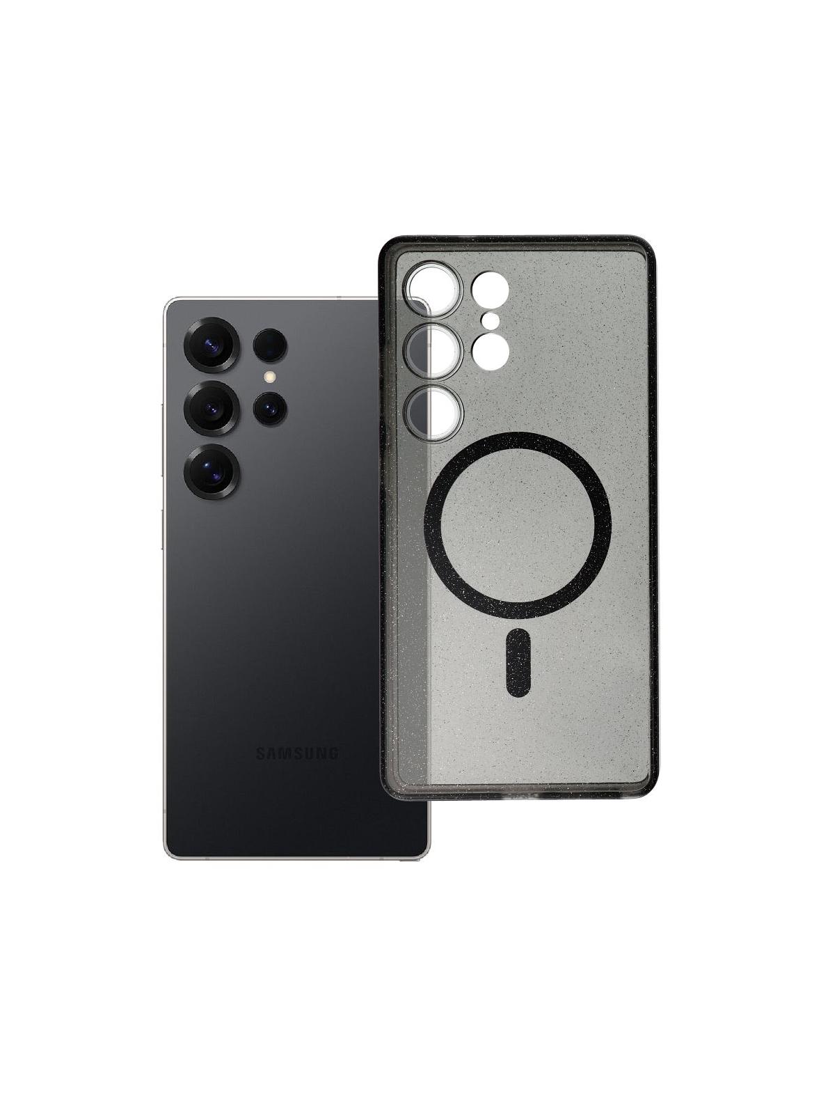 Futerał do Samsung S25 ULTRA Clear Mag Cover (STR) zgodny z MagSafe czarny glitter