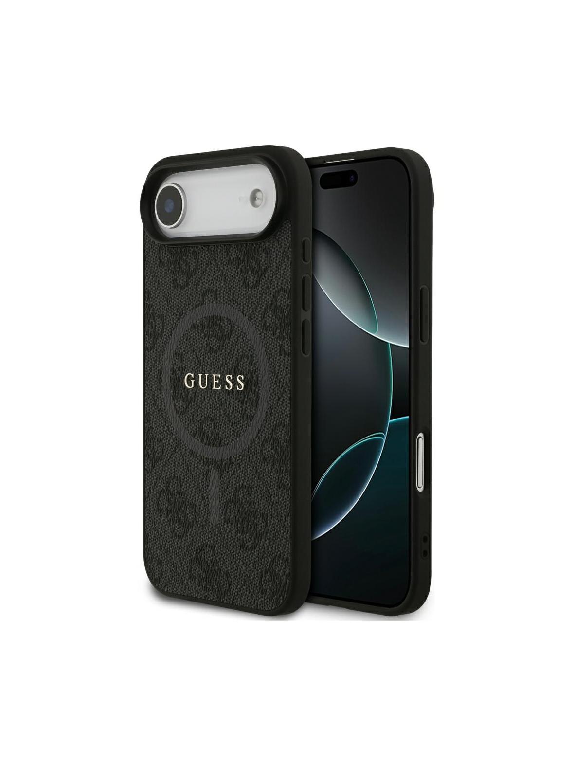 GUESS futerał do IPHONE 17 Air kompatybilny z MagSafe GUHMP17MG4GFRK (PU 4G Ring Classic Logo) czarny