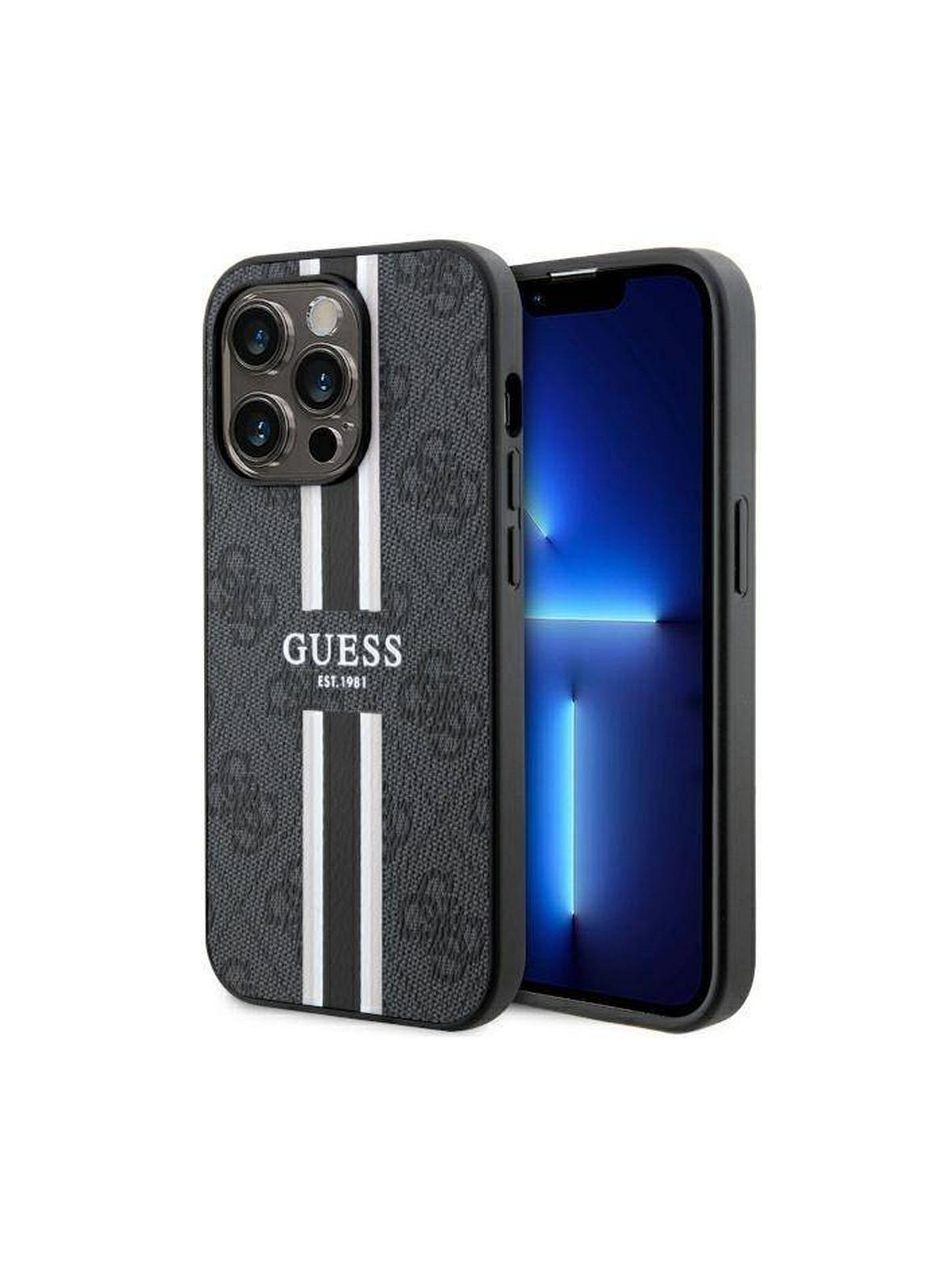 GUESS futerał do IPHONE 14 Pro Max kompatybilny z MagSafe GUHMP14XP4RPSK (4G Printed Stripes) czarny