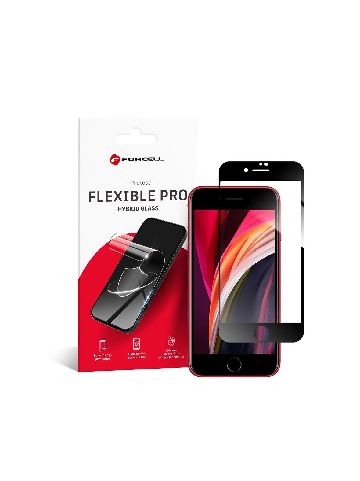 Szkło hybrydowe do iPhone 7 / 8 / SE 2020 Forcell Flexible 5D czarne