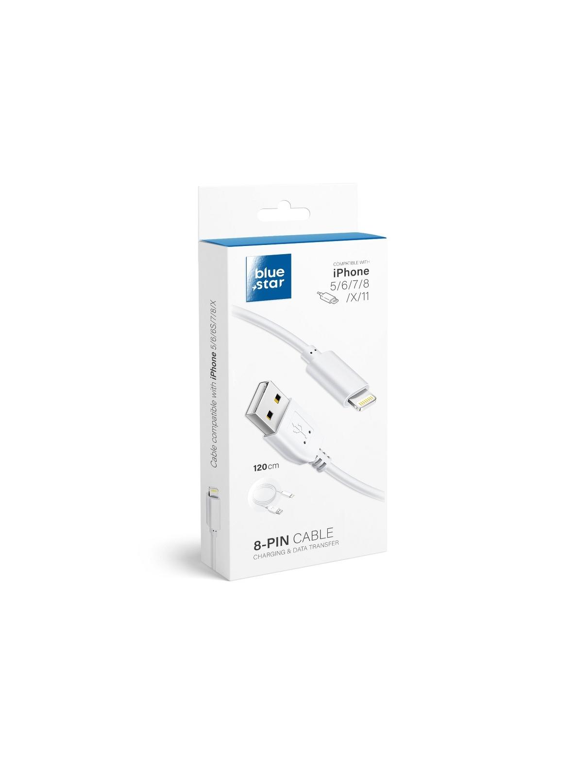 Kabel USB A do Lightning Blue Star Lite 3A 1,2 m biały