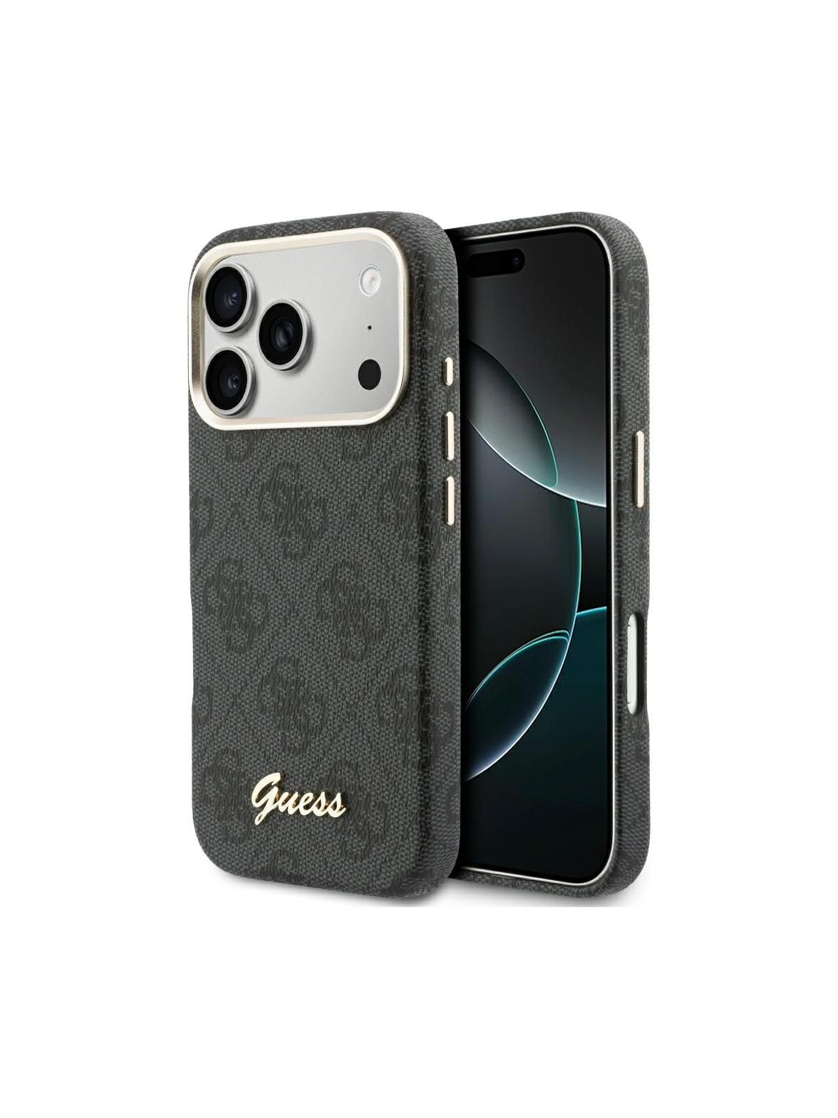 GUESS futerał do IPHONE 17 Pro kompatybilny z MagSafe GUHMP17L5P4FWMSK (PU FW 4G Script) czarny