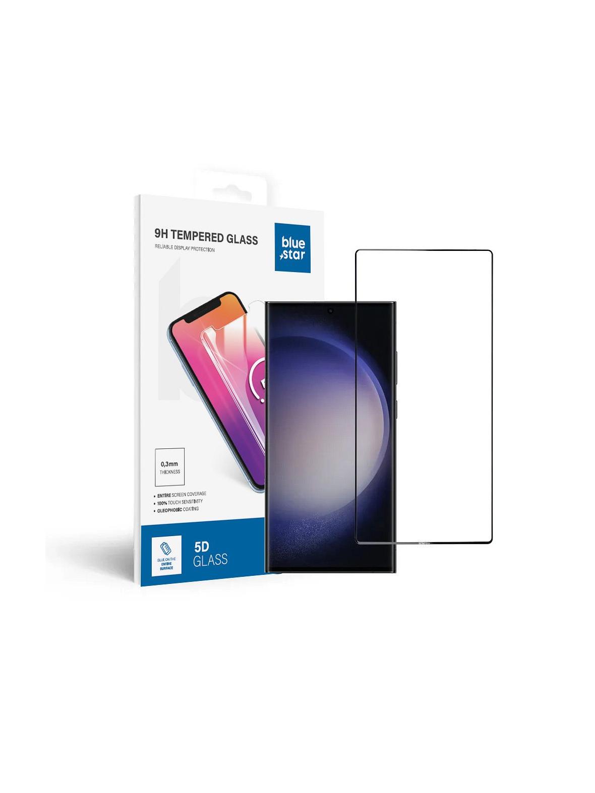 Szkło hartowane do Samsung Galaxy S23 ULTRA (full glue / case friendly) Blue Star 5D czarne