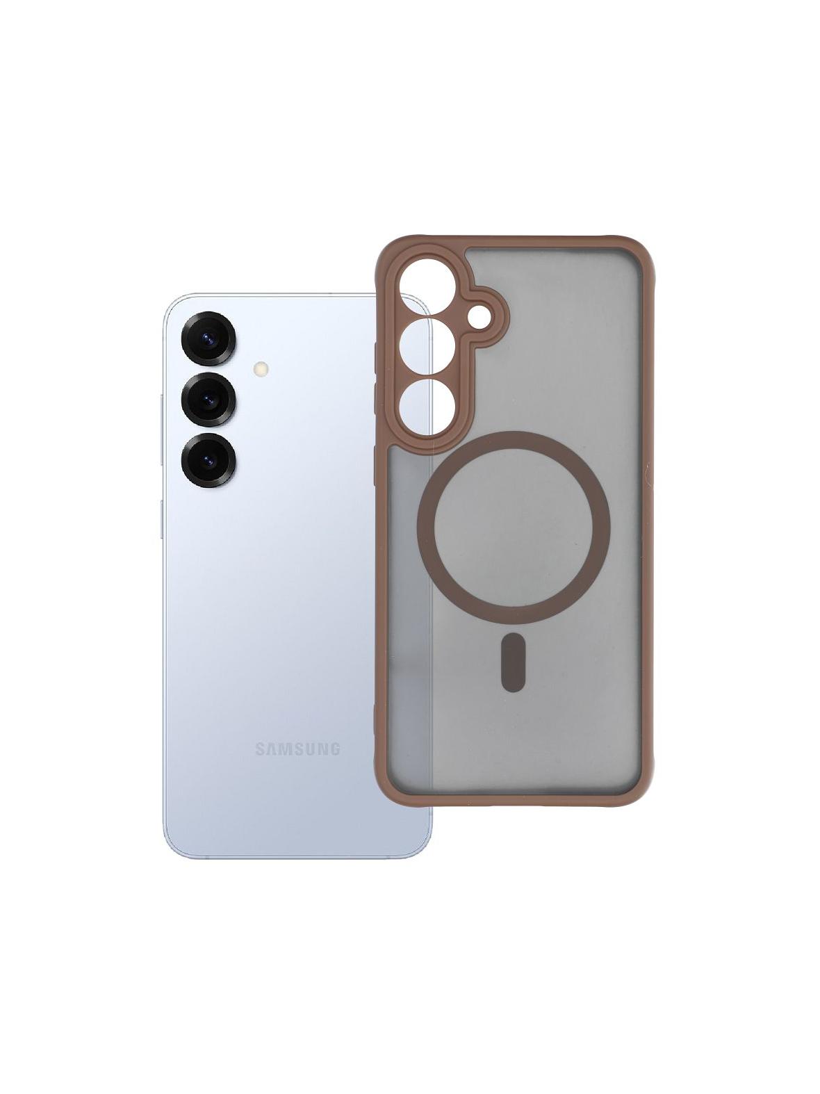 Futerał do Samsung S25 PLUS Full Matte Mag Cover zgodny z MagSafe brązowy