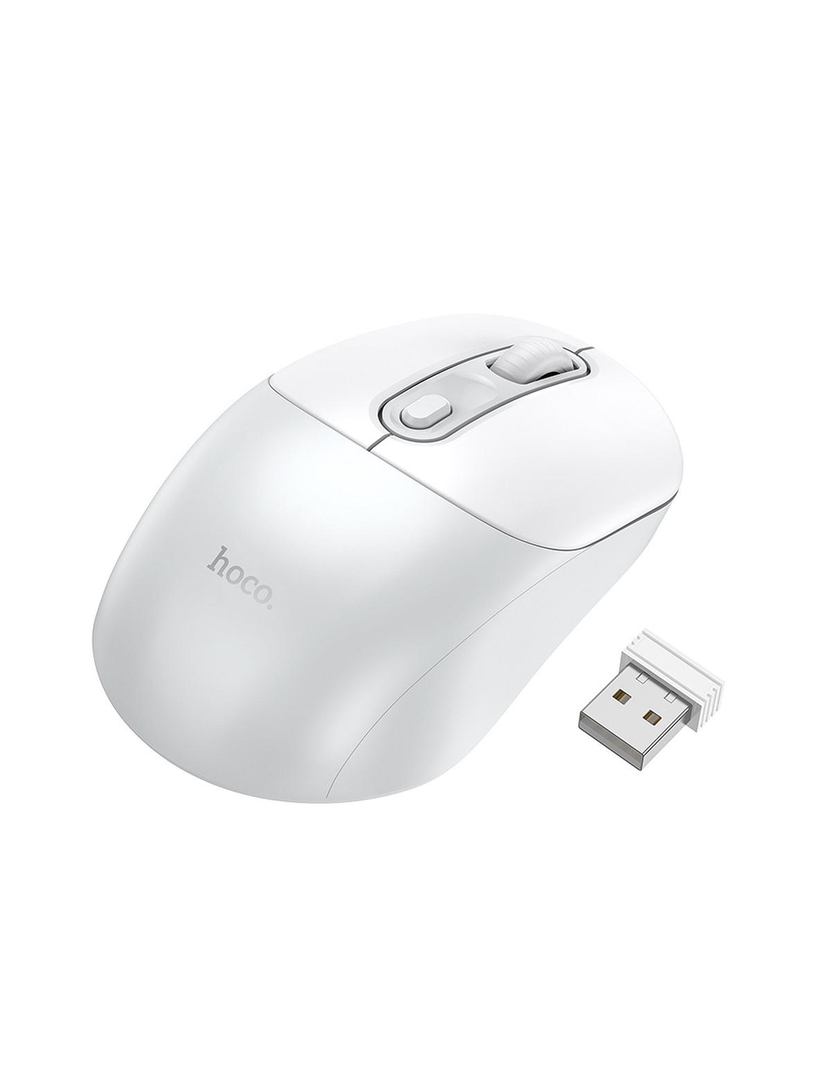 Myszka bezprzewodowa Hoco 2.4G 1600 dpi GM28 biało szara