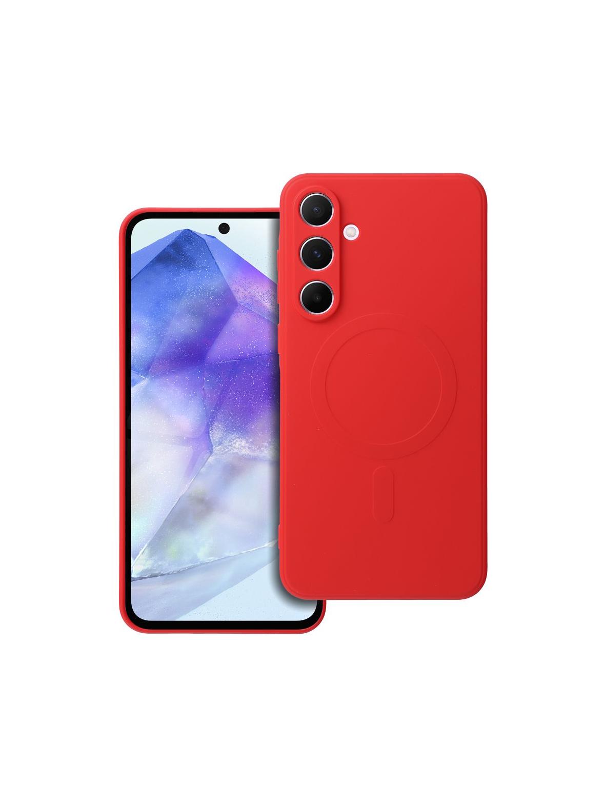 Futerał SILICONE MAG COVER kompatybilny z MagSafe do SAMSUNG A55 czerwony