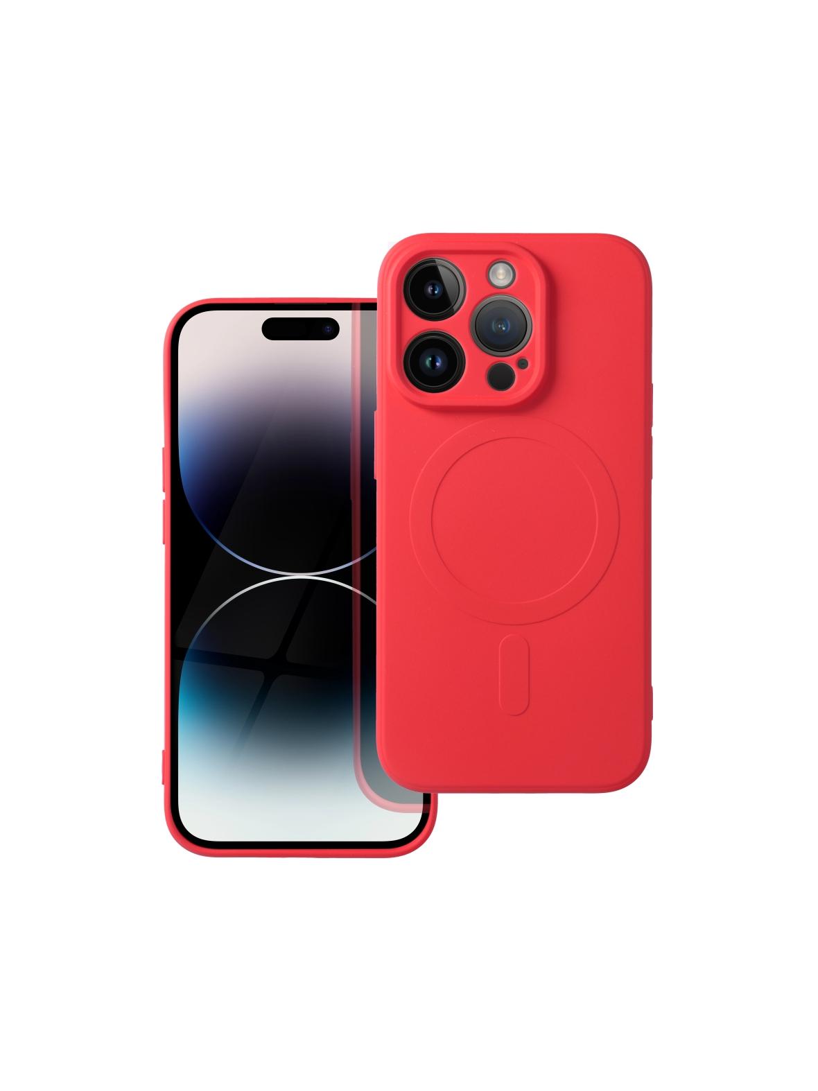 Futerał SILICONE MAG COVER kompatybilny z MagSafe do IPHONE 14 Pro czerwony