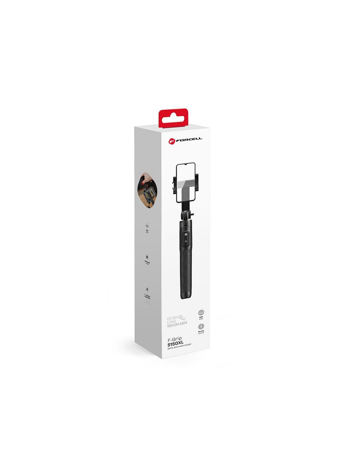 Selfie stick Forcell F-Grip S150XL tripod z pilotem bezprzewodowym czarny 0INT
