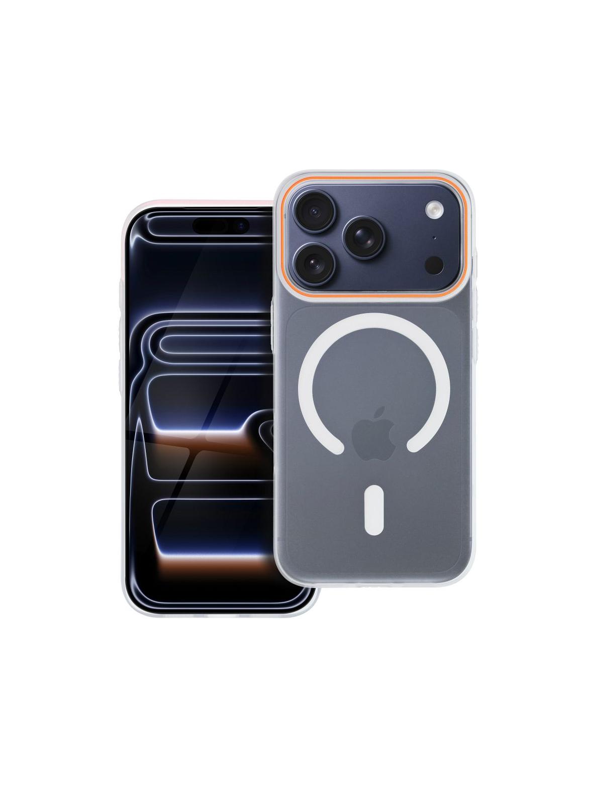 Futerał GO ORANGE kompatybilny z MagSafe do IPHONE 17 transparentny