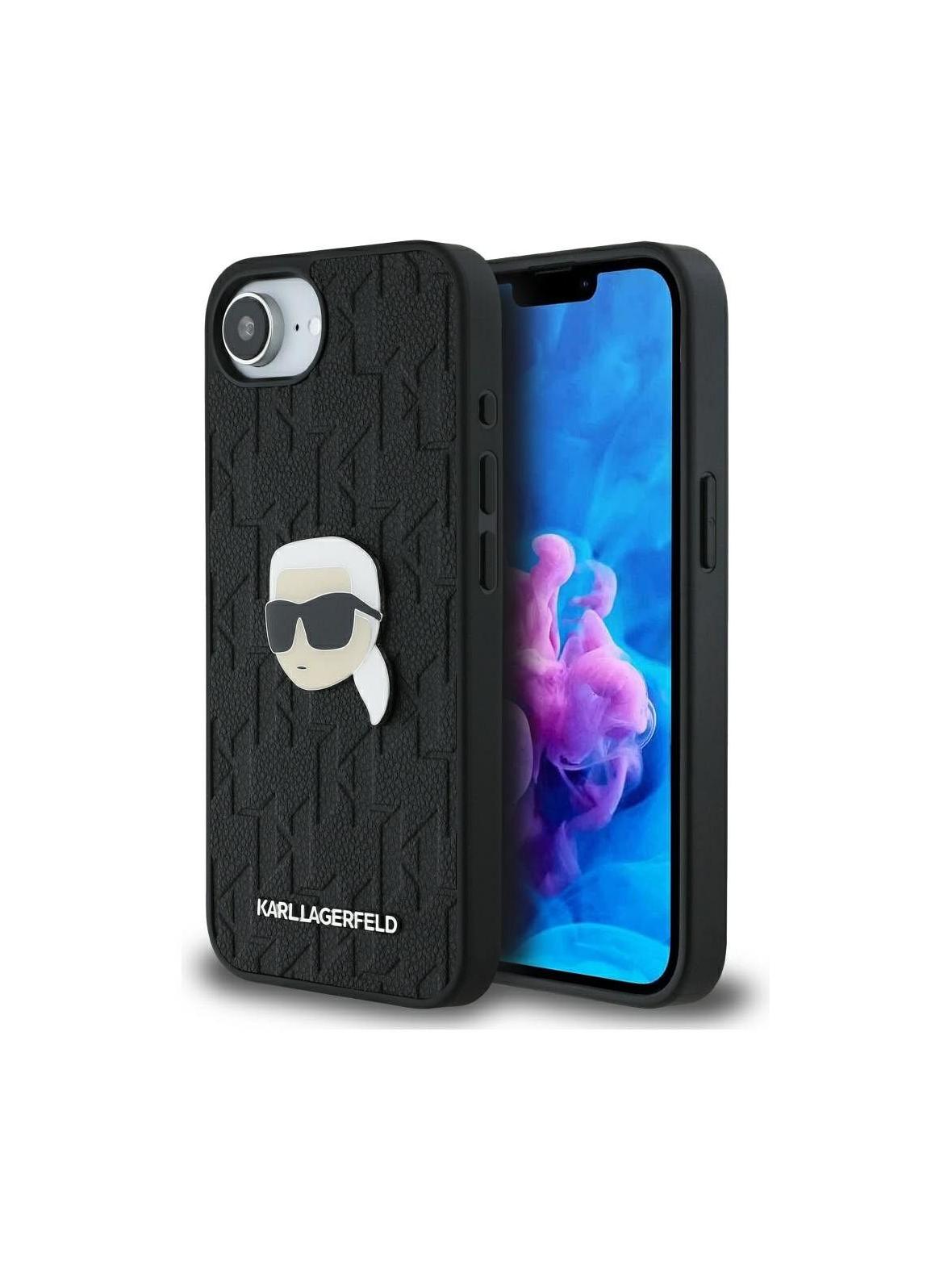 KARL LAGERFELD futerał do IPHONE 16e (SE 4 2025) KLHCPSE4PGKLKIPK (PU Monogram K. Head Pin) czarny