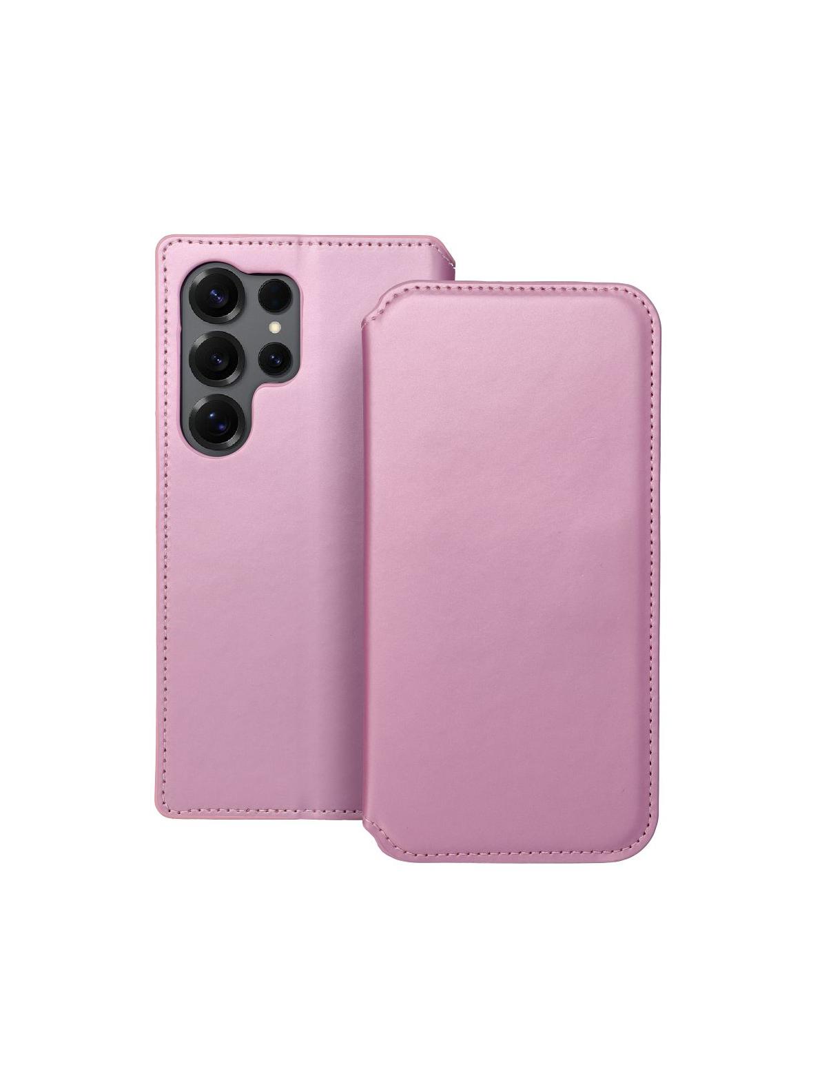 Kabura DUAL POCKET Book do SAMSUNG S25 Ultra jasny różowy