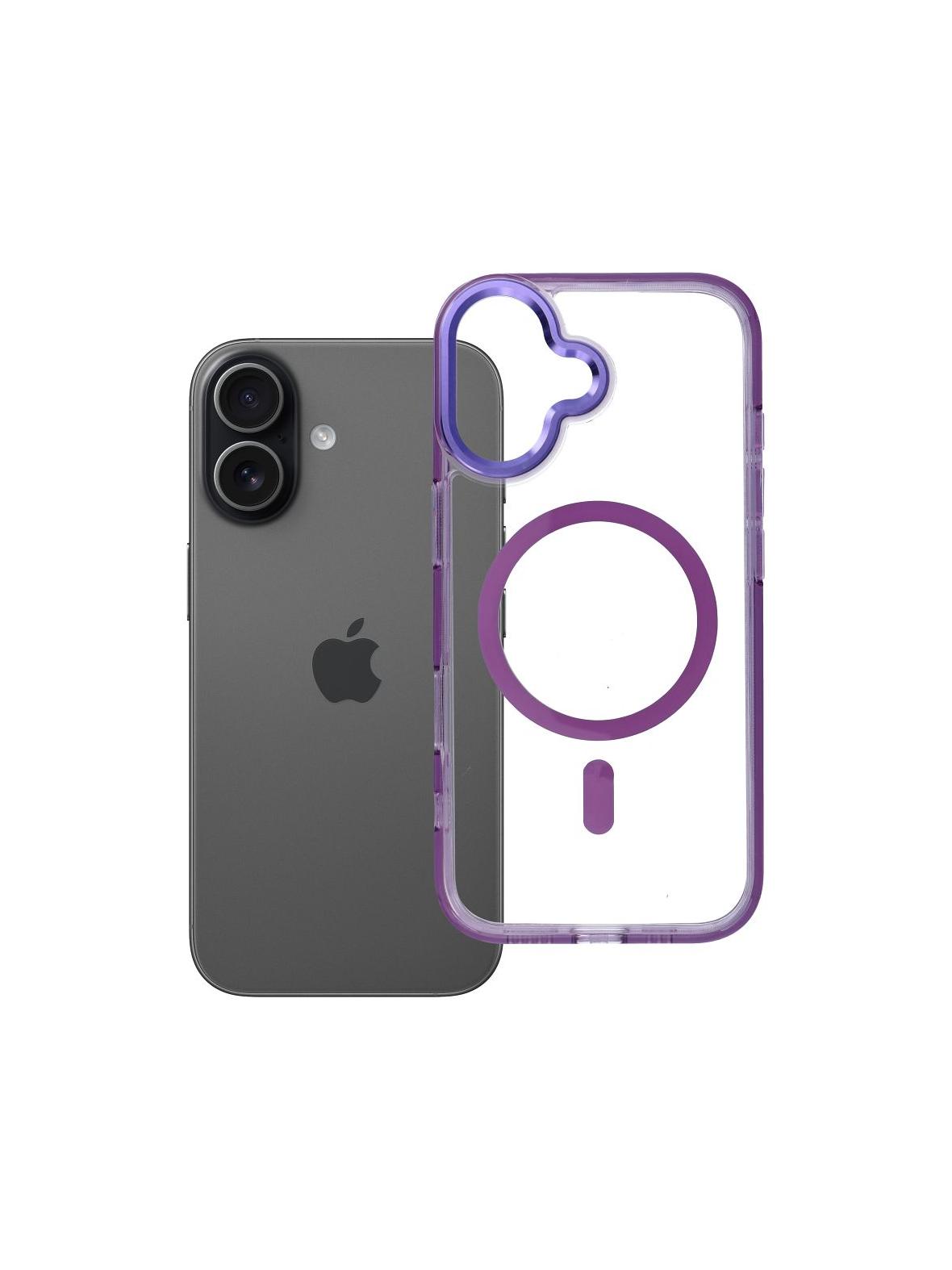 Futerał FRAME CLEAR HYBRID MAG COVER kompatybilny z MagSafe do IPHONE 17 fioletowy