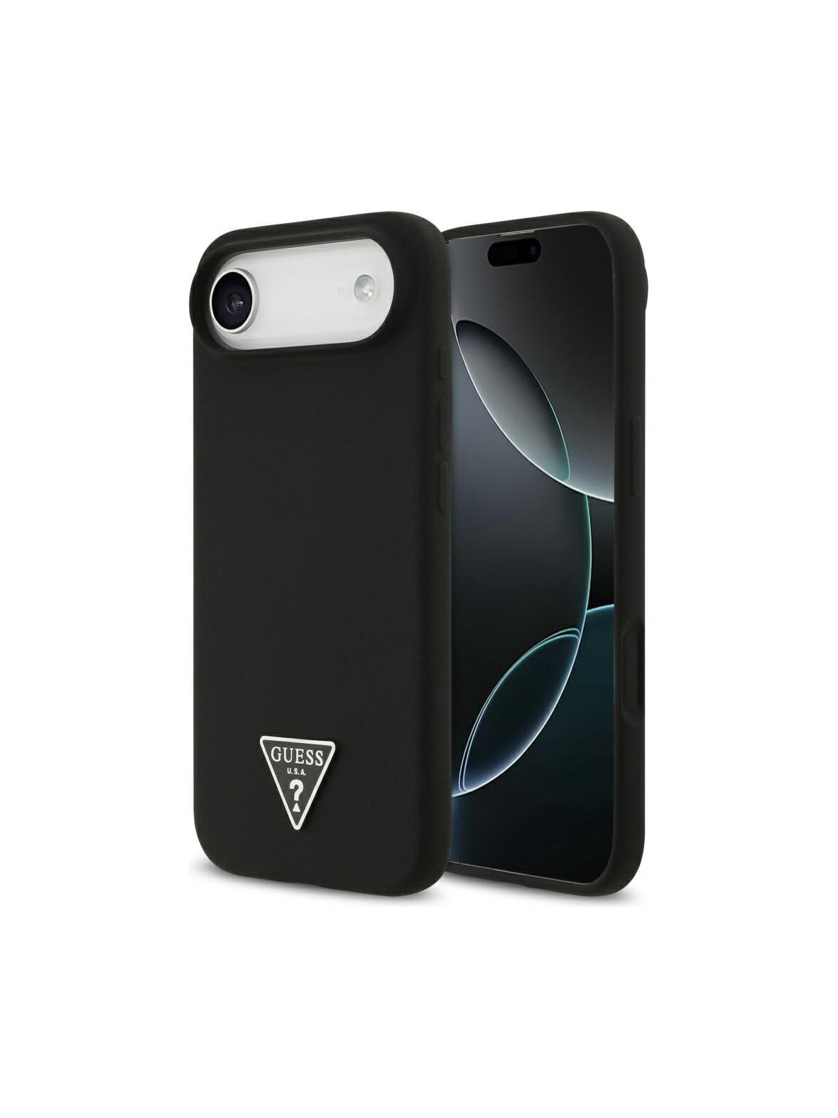 GUESS futerał do IPHONE 17 Air kompatybilny z MagSafe GUHMP17MSCTRLMK (Silicone W/ Triangle Logo) czarny