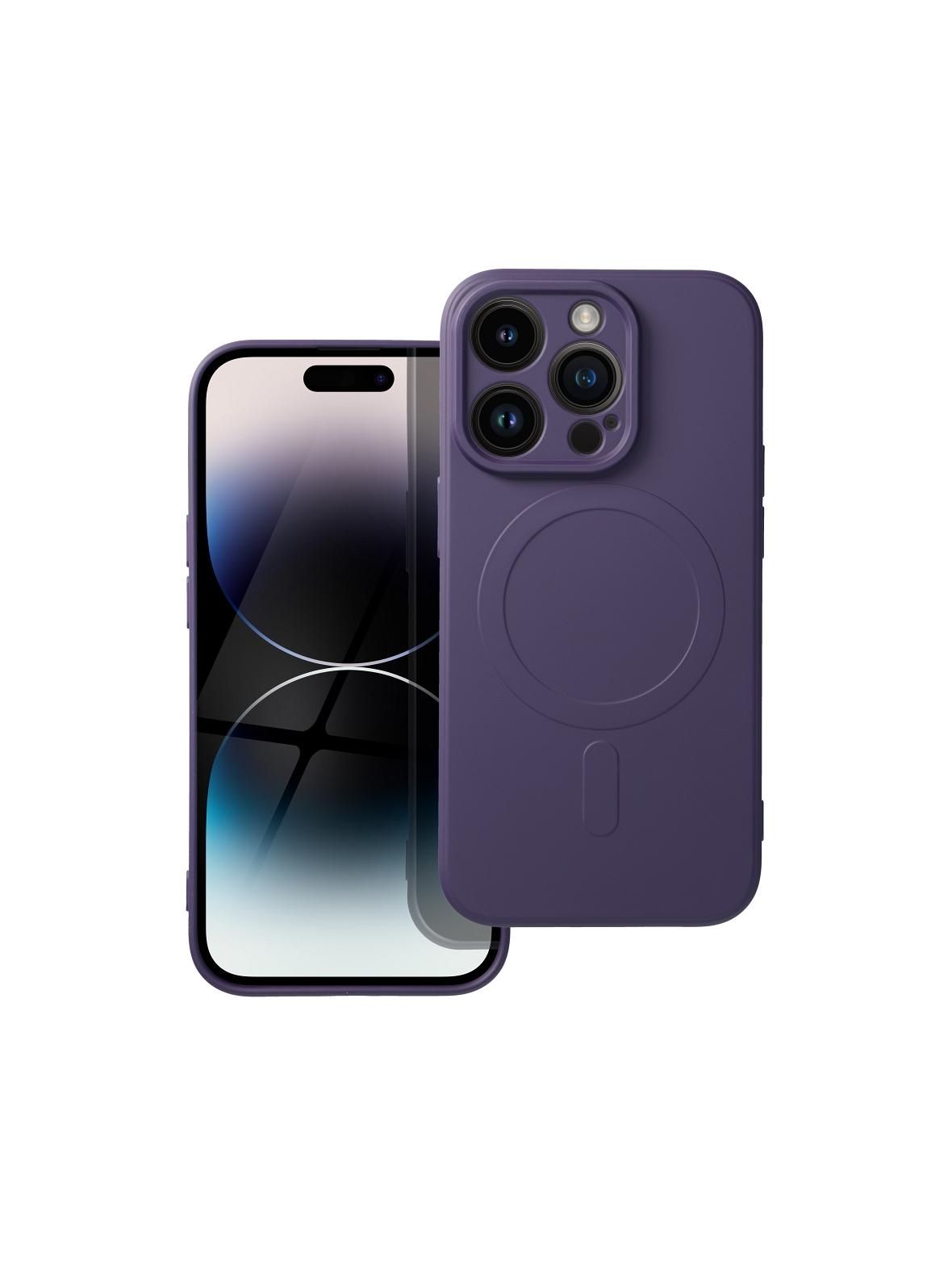 Futerał SILICONE MAG COVER kompatybilny z MagSafe do IPHONE 14 Pro ciemny fioletowy