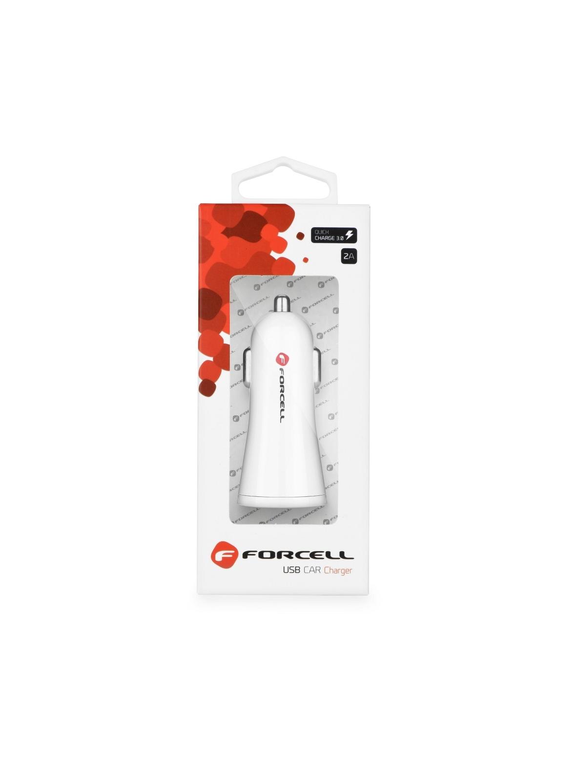 Ładowarka samochodowa Forcell F-Energy USB A 2,4A 10W QC3.0 TFK-CC-095 biała