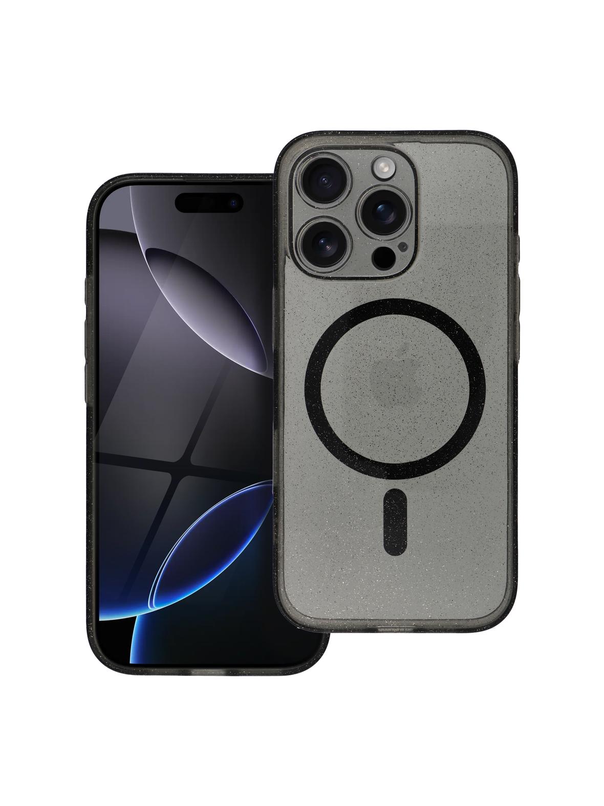 Futerał CLEAR MAG COVER kompatybilny z MagSafe do SAMSUNG S25 Plus black glitter