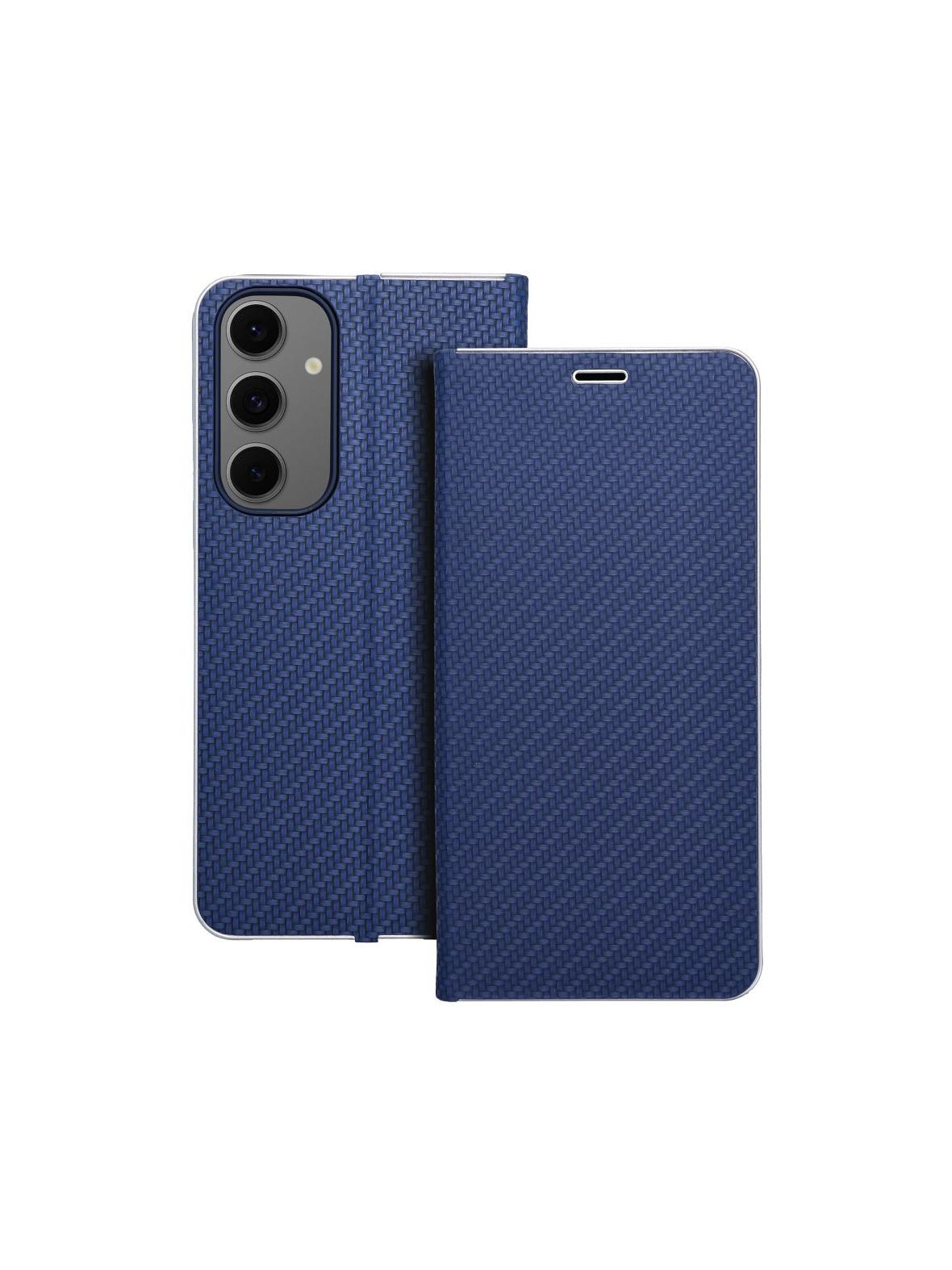 Kabura LUNA Book Carbon do SAMSUNG S24 FE niebieski
